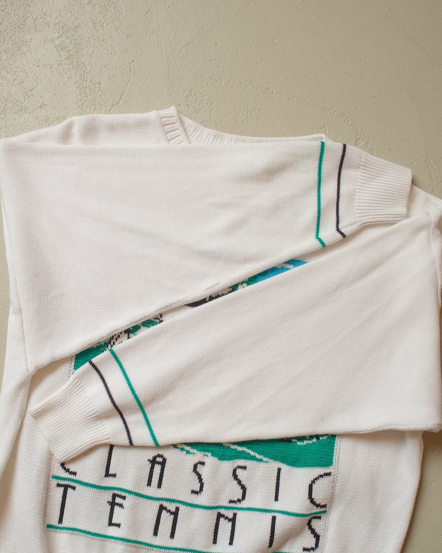 1980s Womens Steffner Tennis Knit Sweater white - M/L