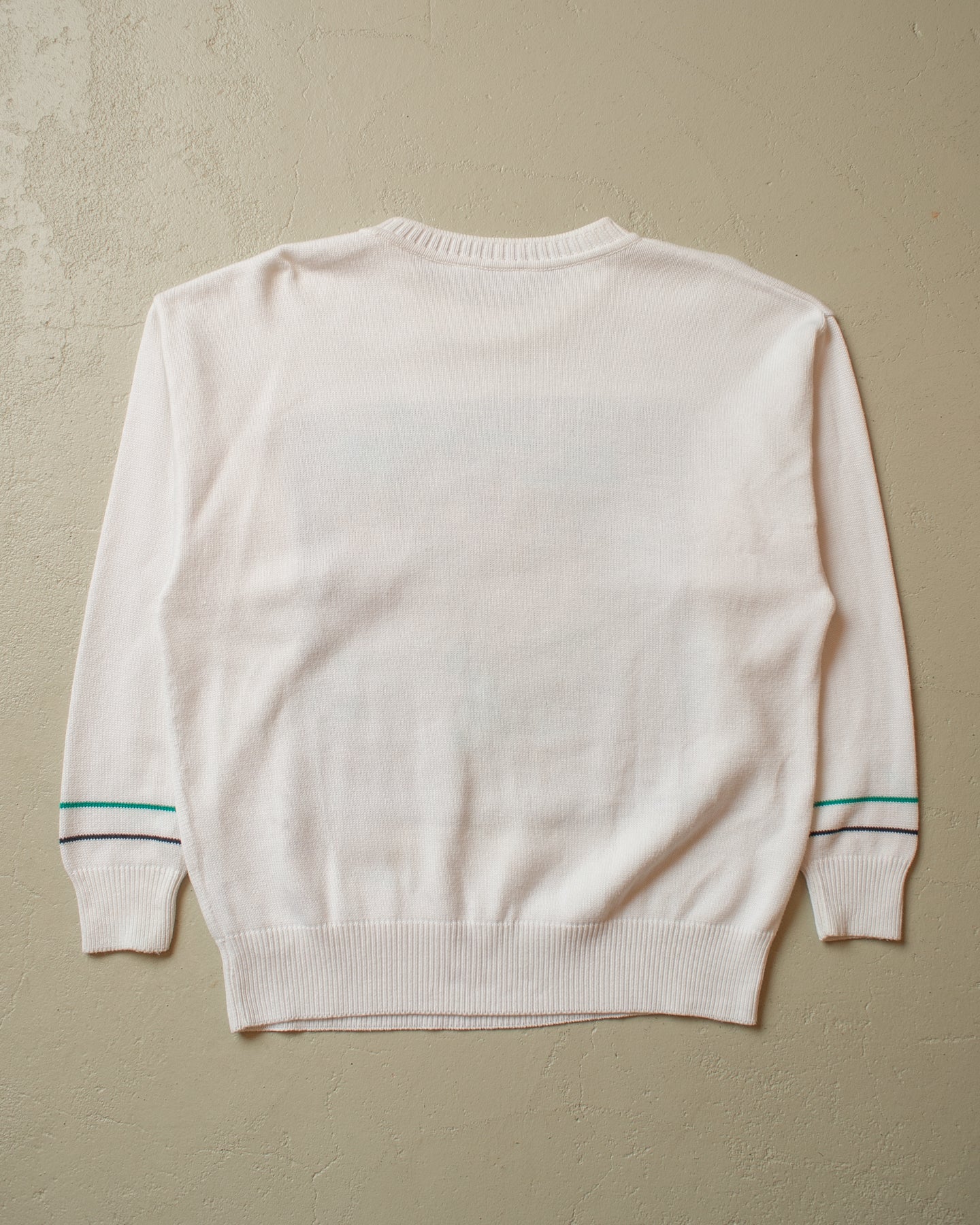 1980s Womens Steffner Tennis Knit Sweater white - M/L
