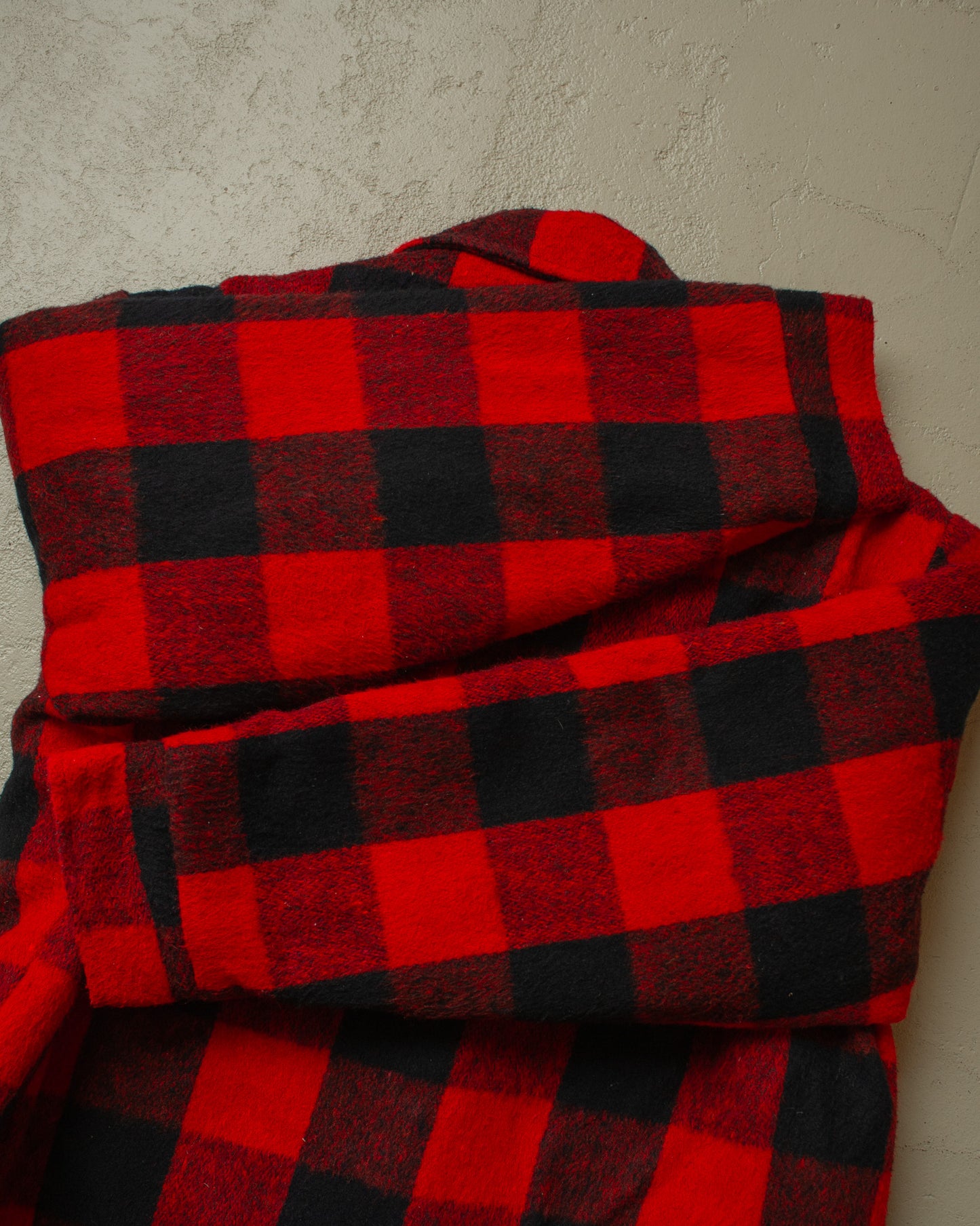 1960s/70s Fox Knapp Wool Buffalo Plaid Jacket red - XL
