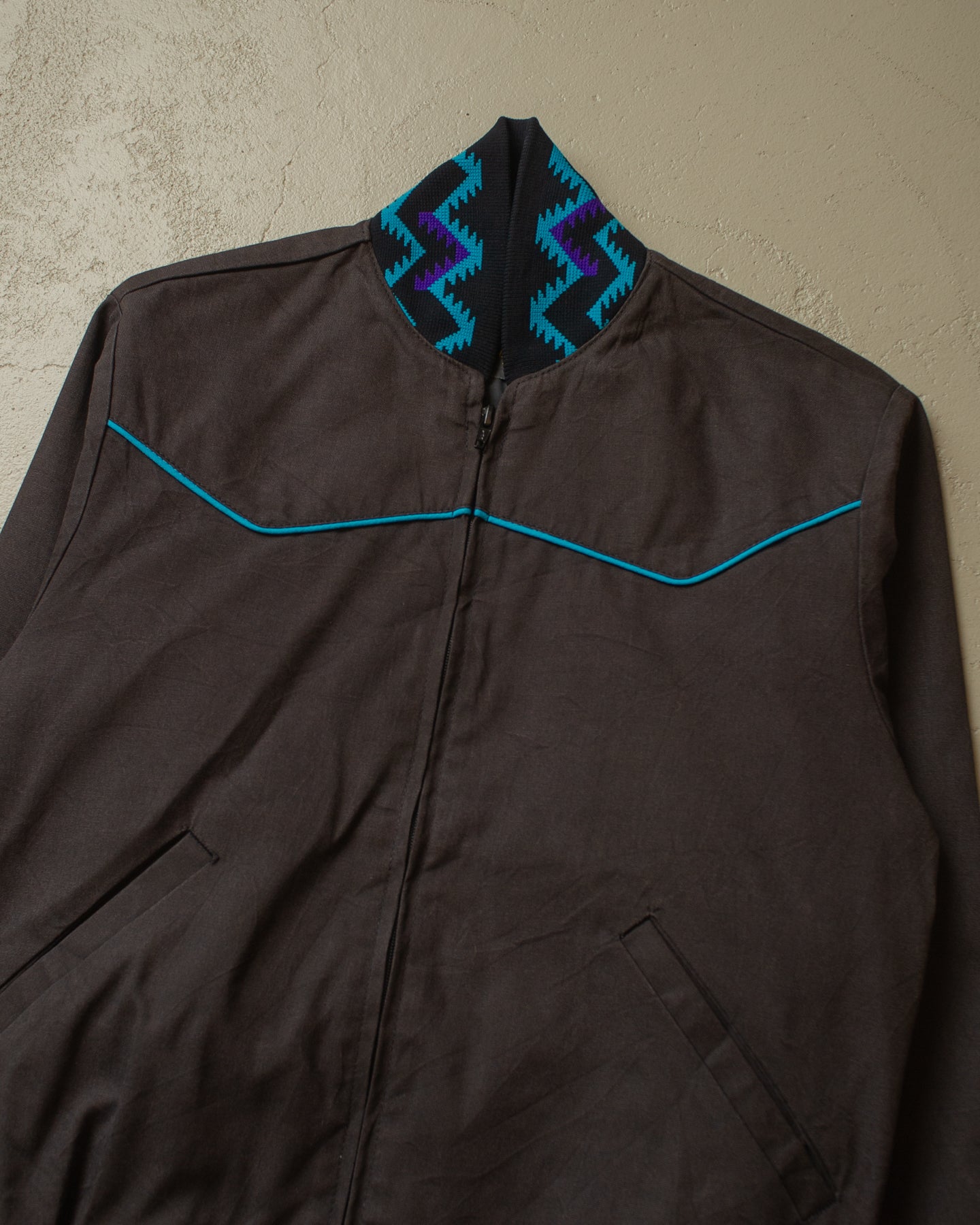 1990s Aztec light Bomber Jacket black - S
