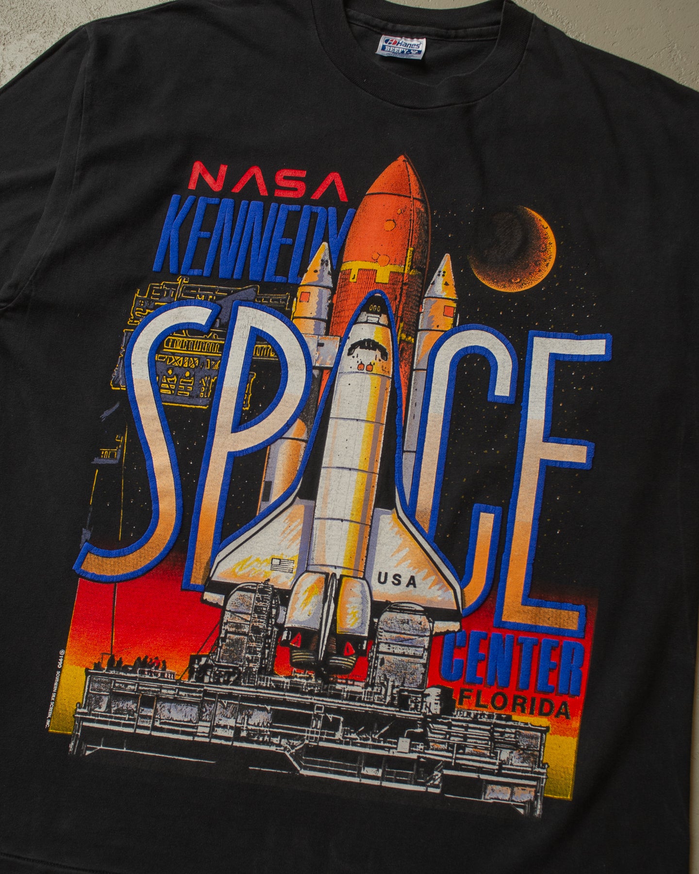 1990 Kennedy Space Center Florida T-shirt black - L/XL