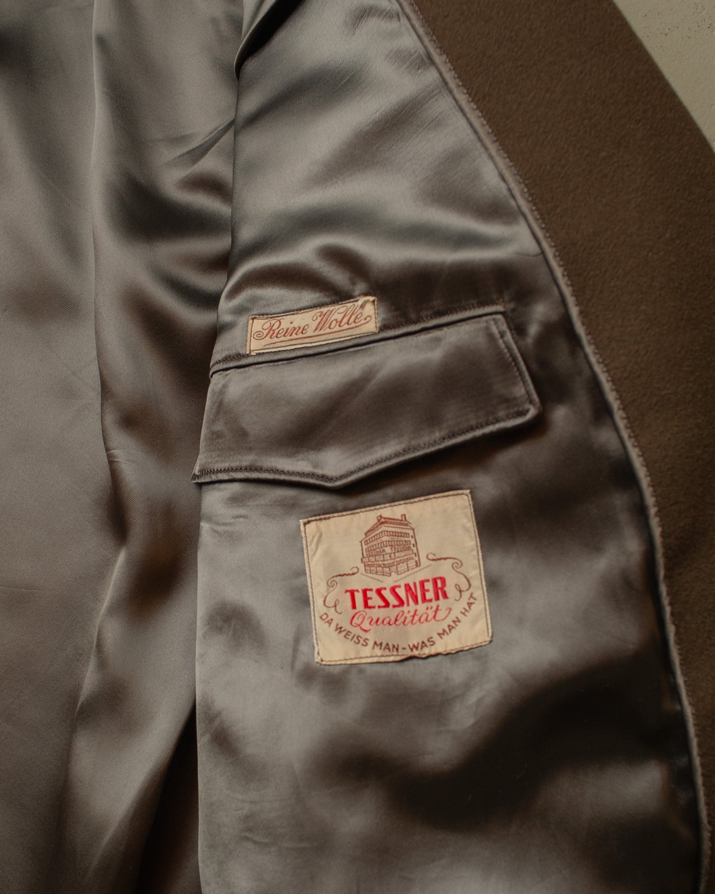 1950s Double-breasted Wool Overcoat brown - M/L