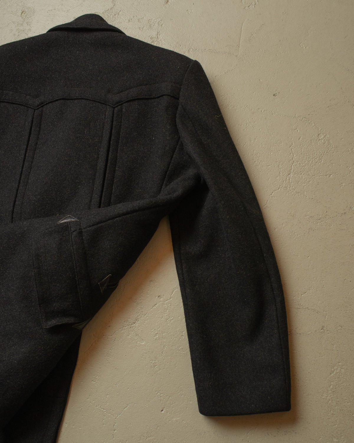 1930s/40s German Double Breasted Wool Short Coat black - L
