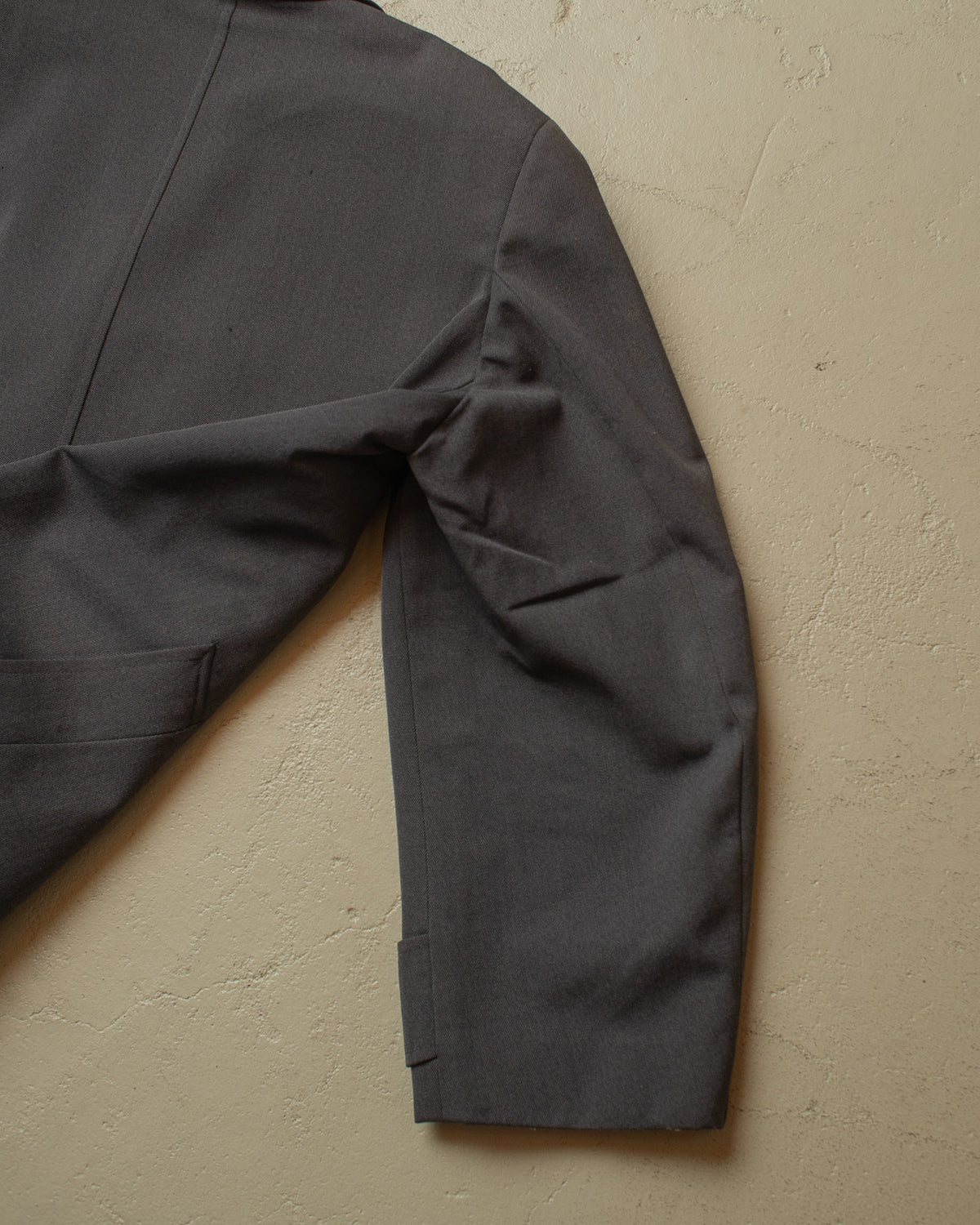 1940s/50s German distressed Single Breasted Gabardine Coat grey - XL