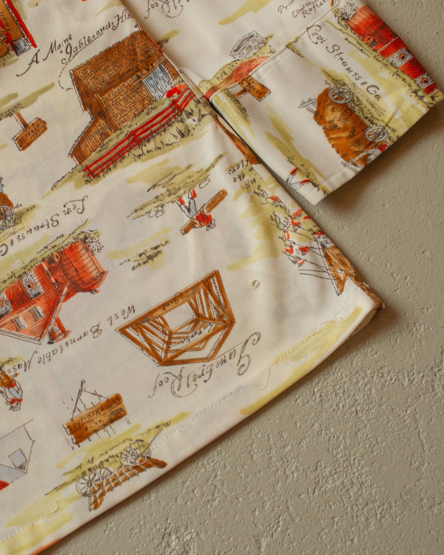 1970s Levi´s All Over Print Shirt beige - M/L