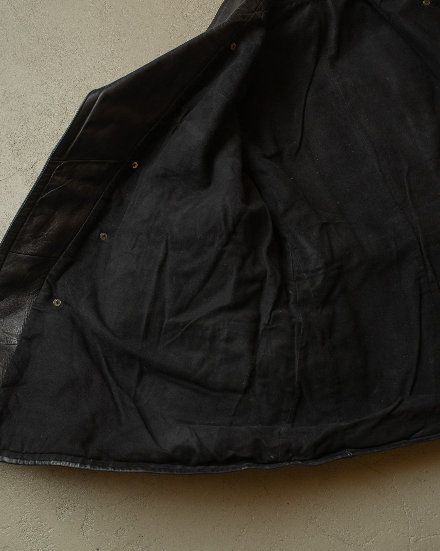 1950s German Cowhide Leather Biker Jacket black - L