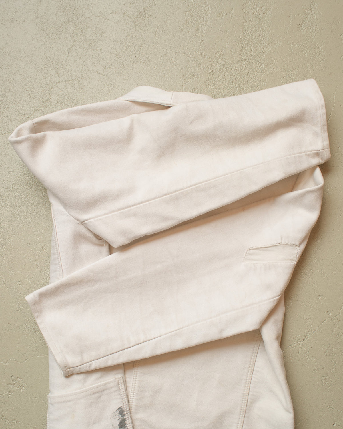 1940s German Moleskin Work Jacket white - L/XL