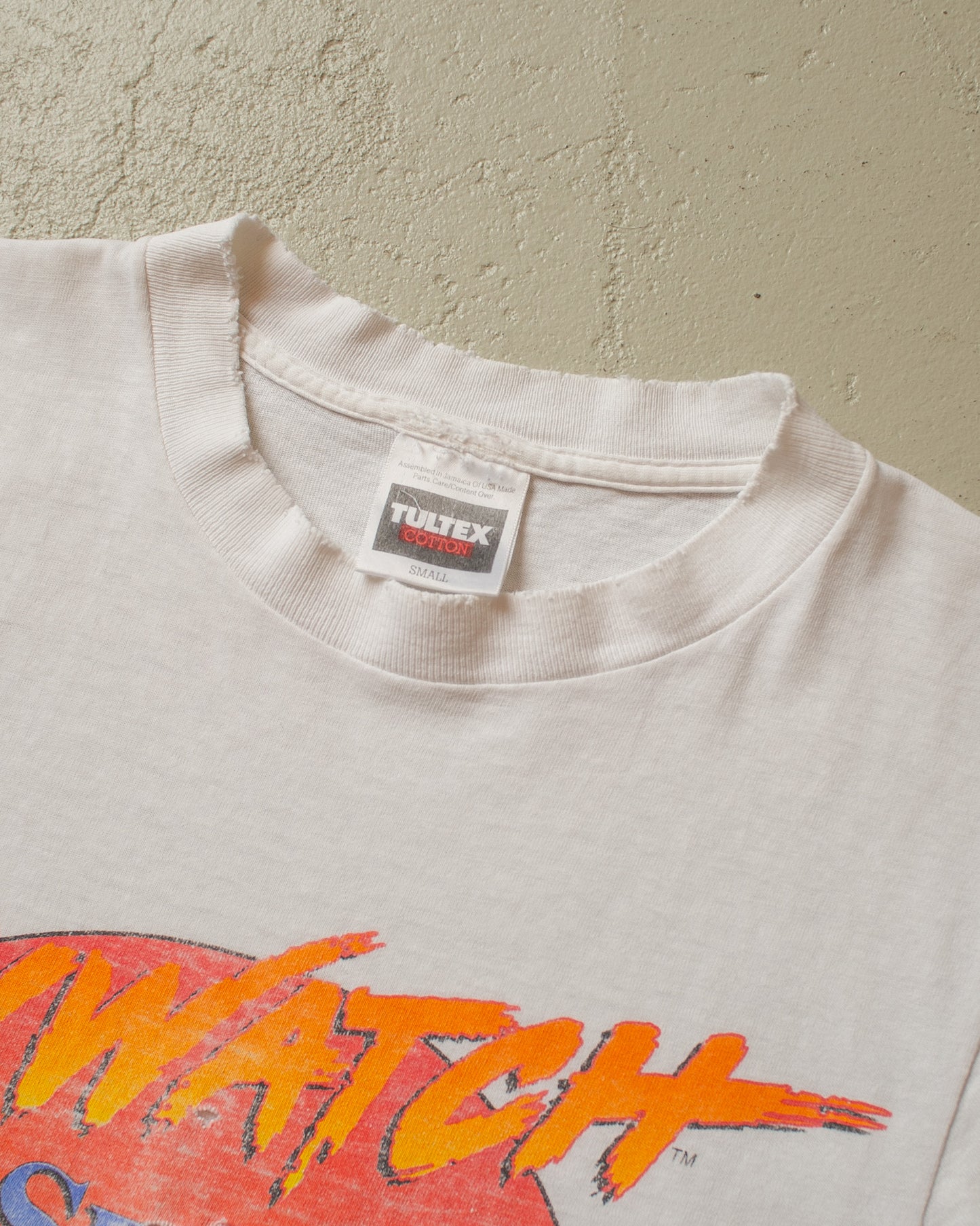 1995 thrashed Baywatch T-shirt white - S/M