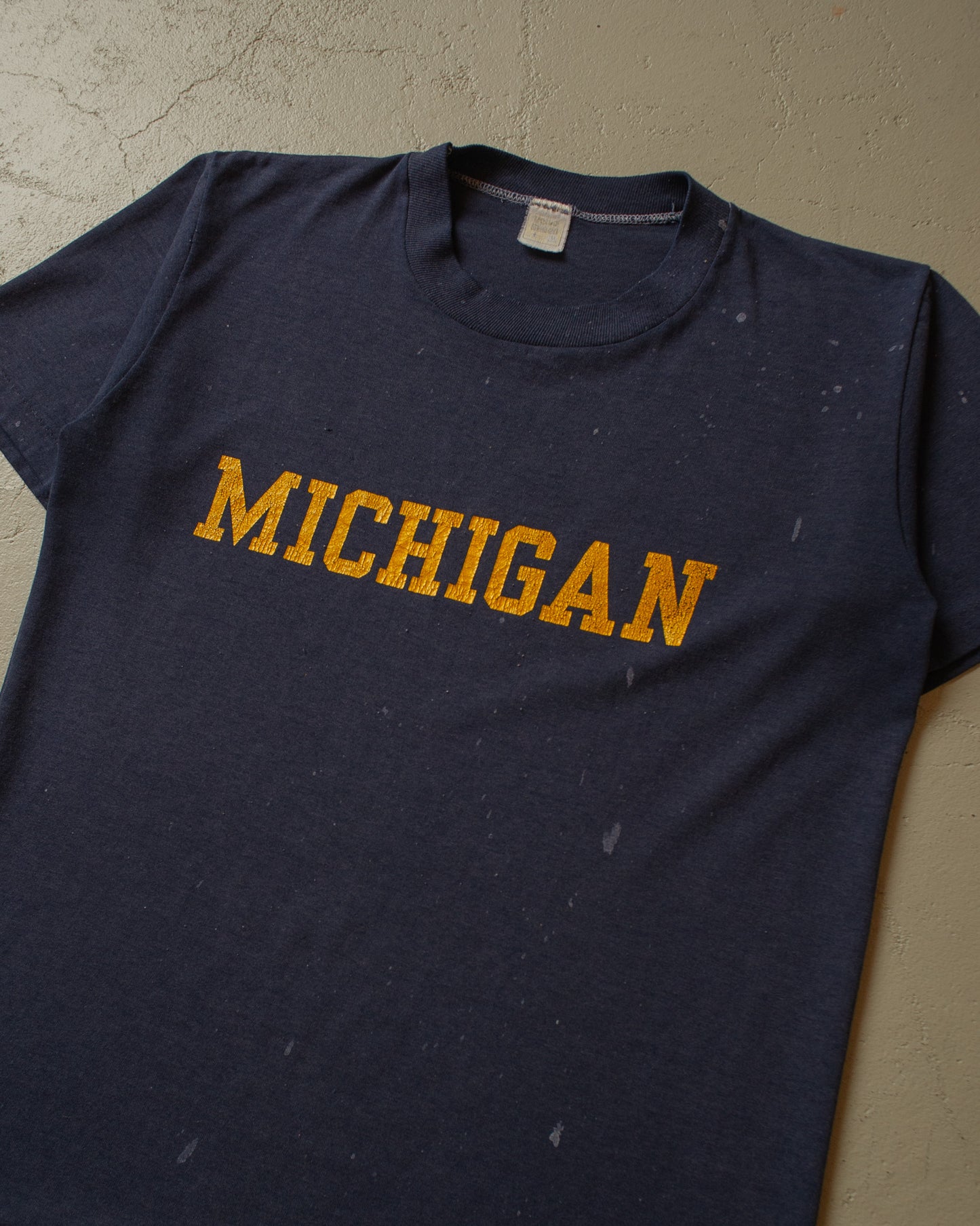 1980s painter University of Michigan T-shirt blue - S/M