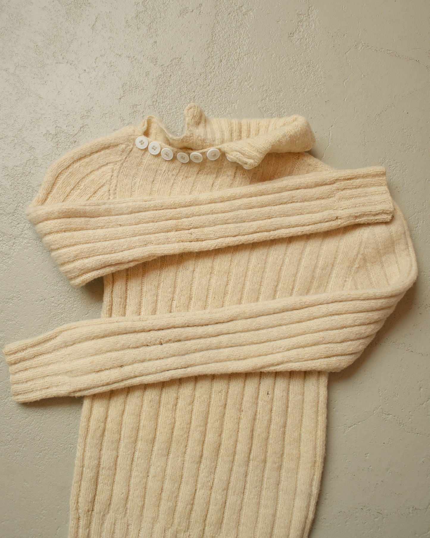 1940s/50s Womens BDM Turtleneck Knit beige - XS
