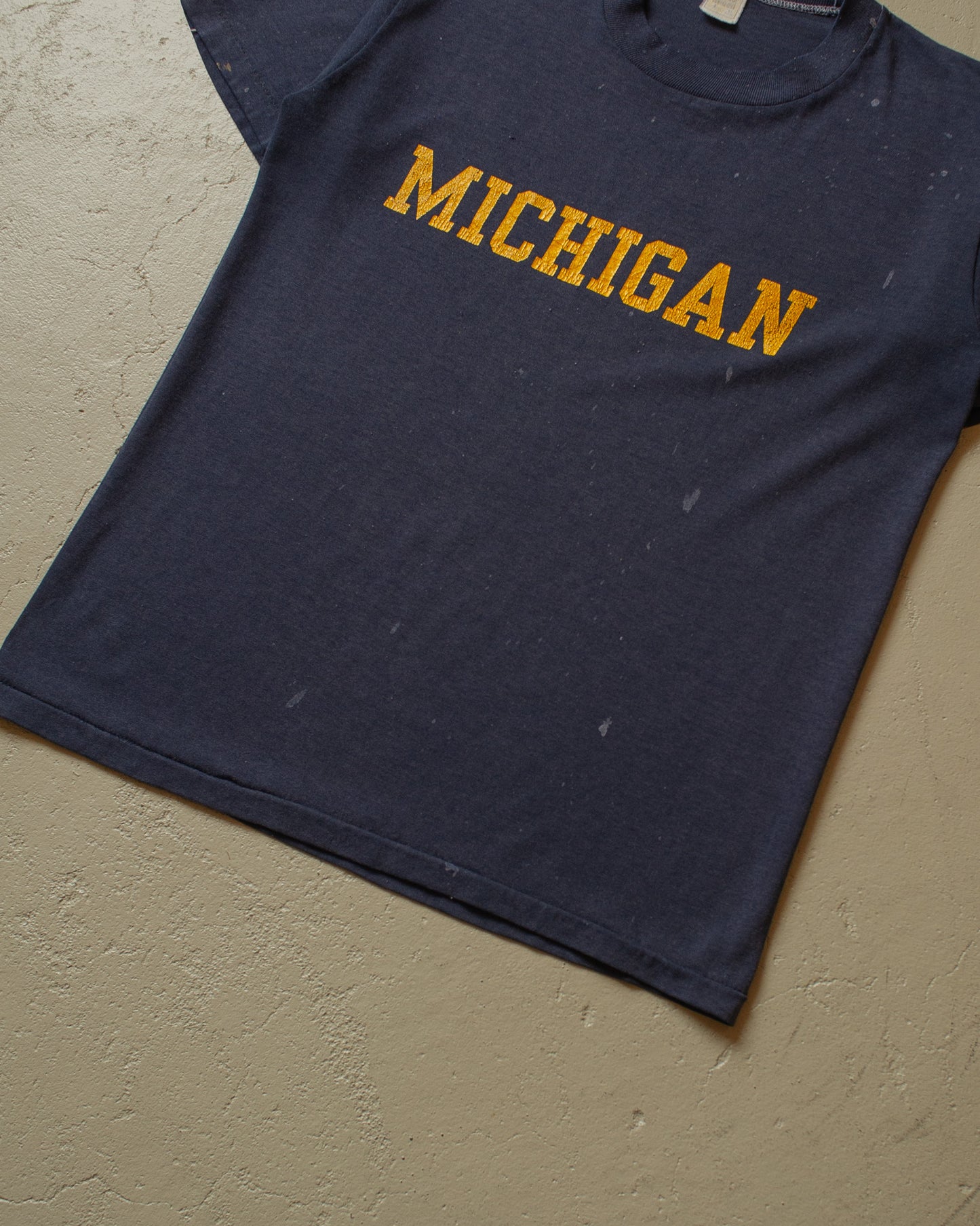 1980s painter University of Michigan T-shirt blue - S/M