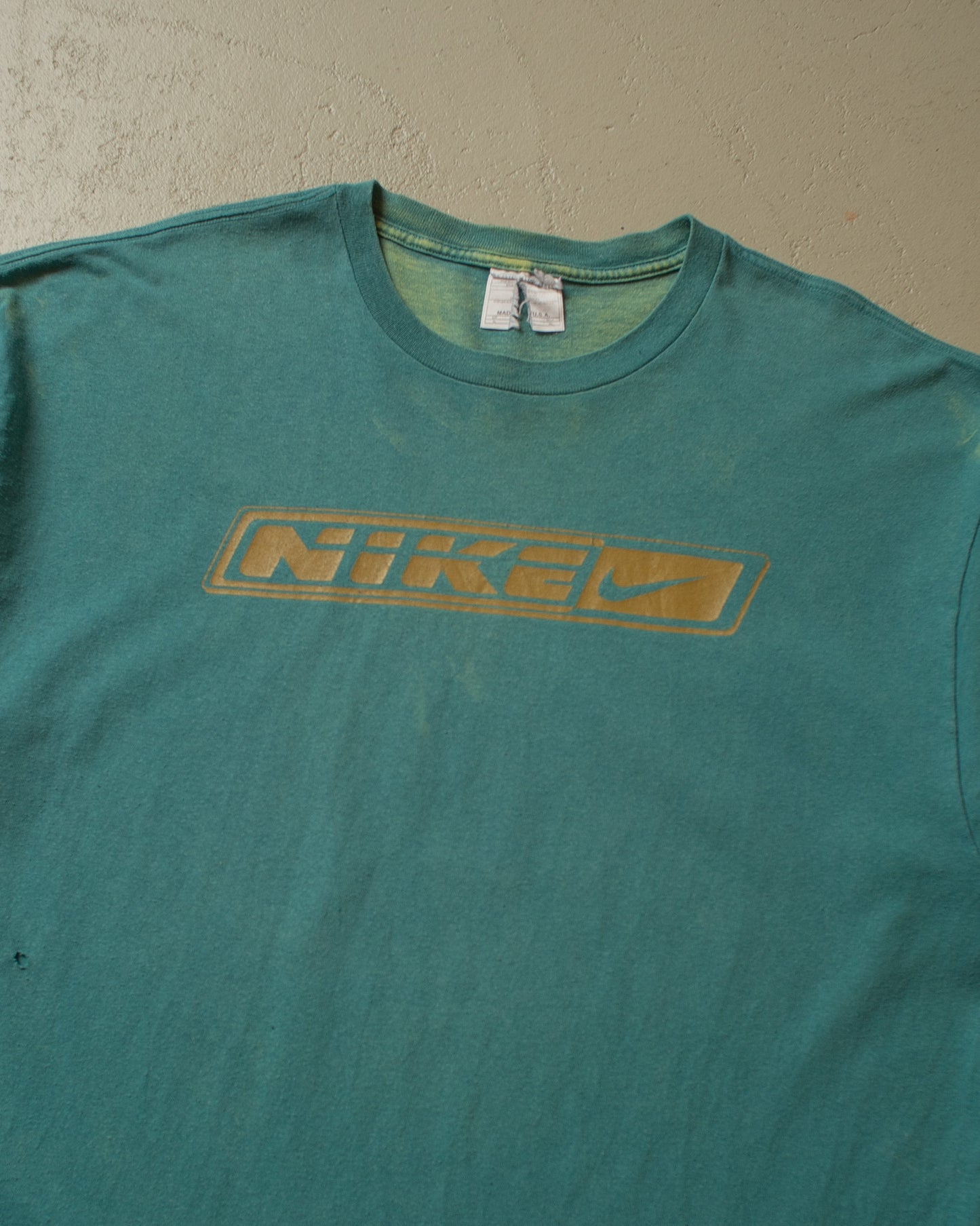 1990s distressed Nike Spellout T-shirt green - XL/XXL