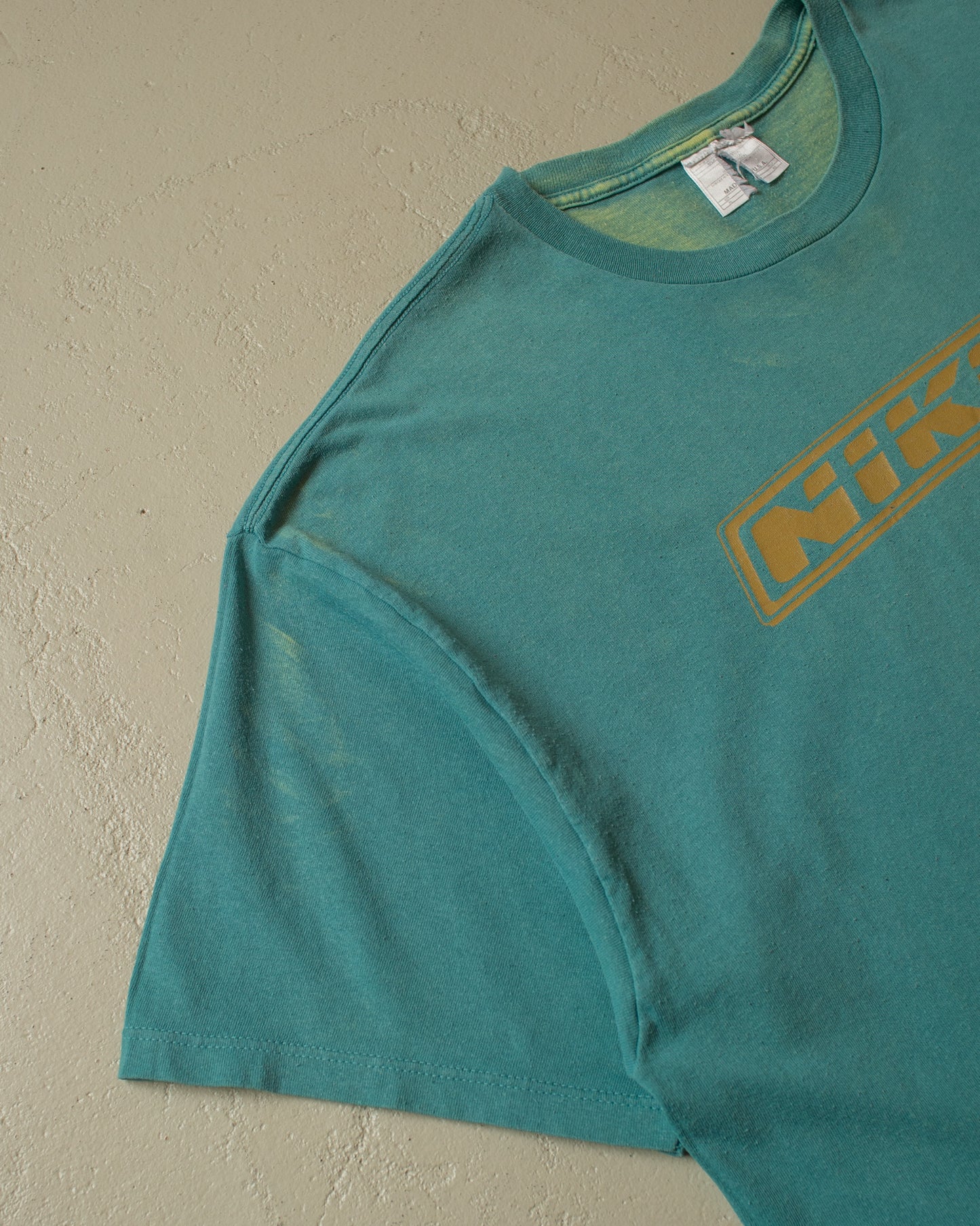 1990s distressed Nike Spellout T-shirt green - XL/XXL