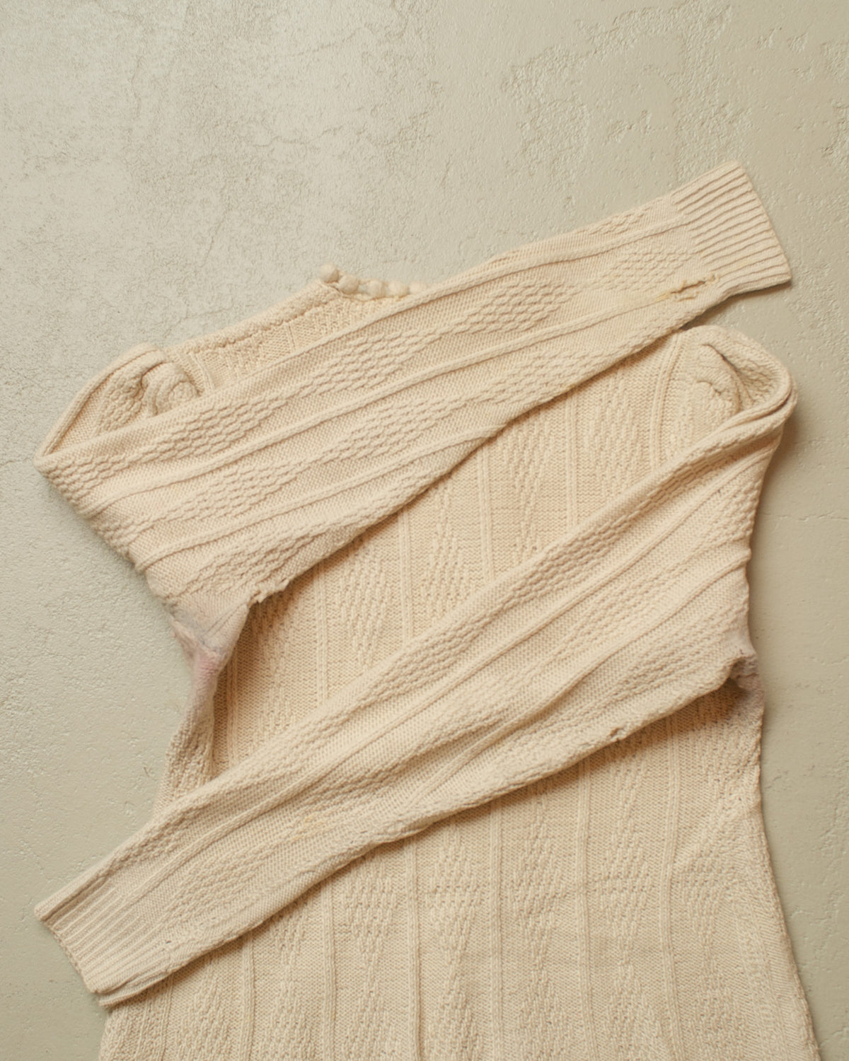 1940s German Womens Wool Knit Jacket creme - S