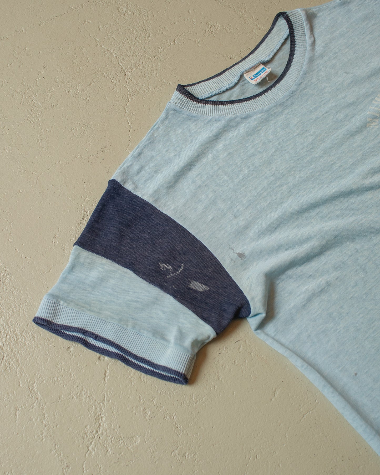 1970s distressed Champion Milwaukee Athletic Club T-shirt blue - S/M