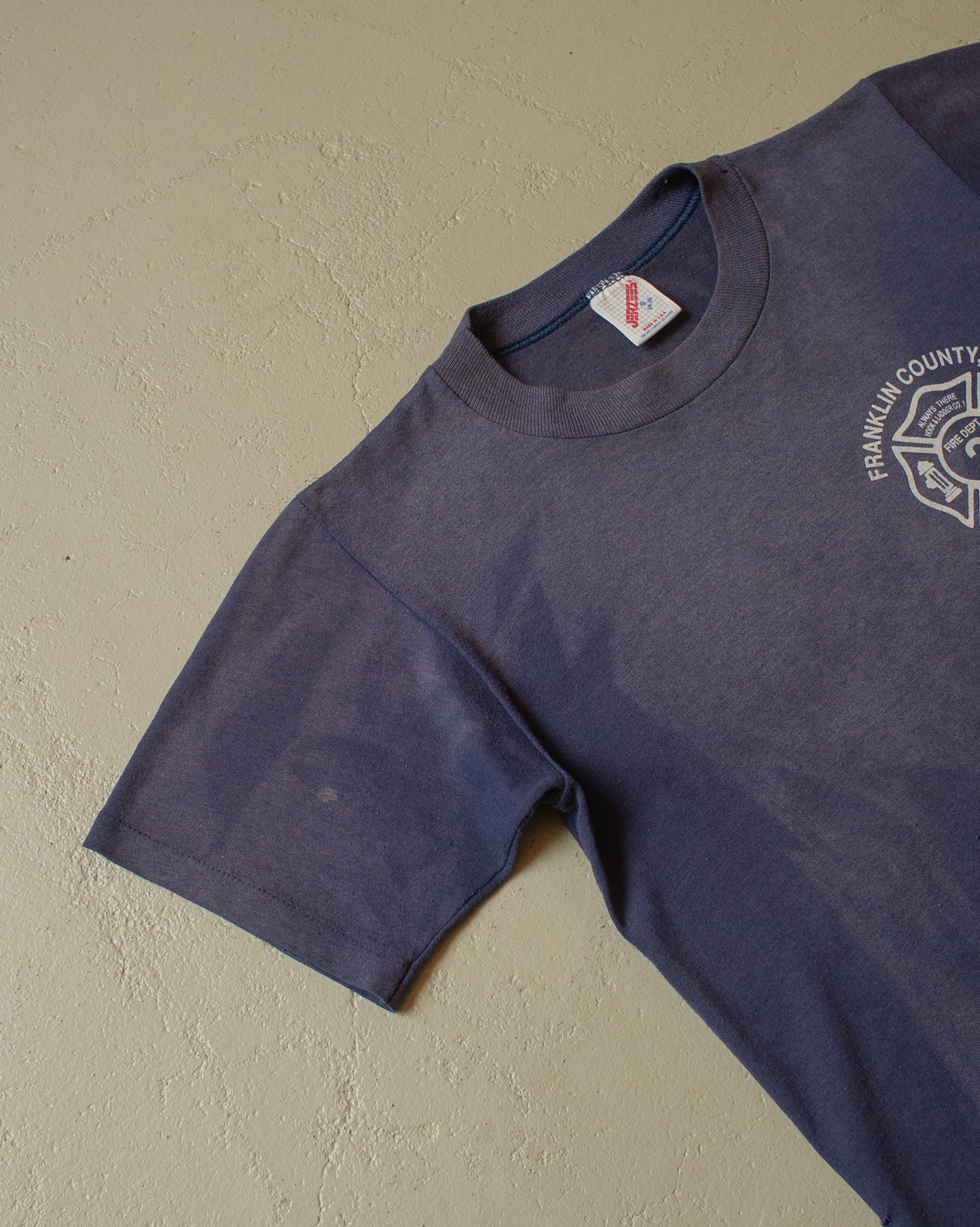 1990s sunfaded Fire Department T-shirt blue - S