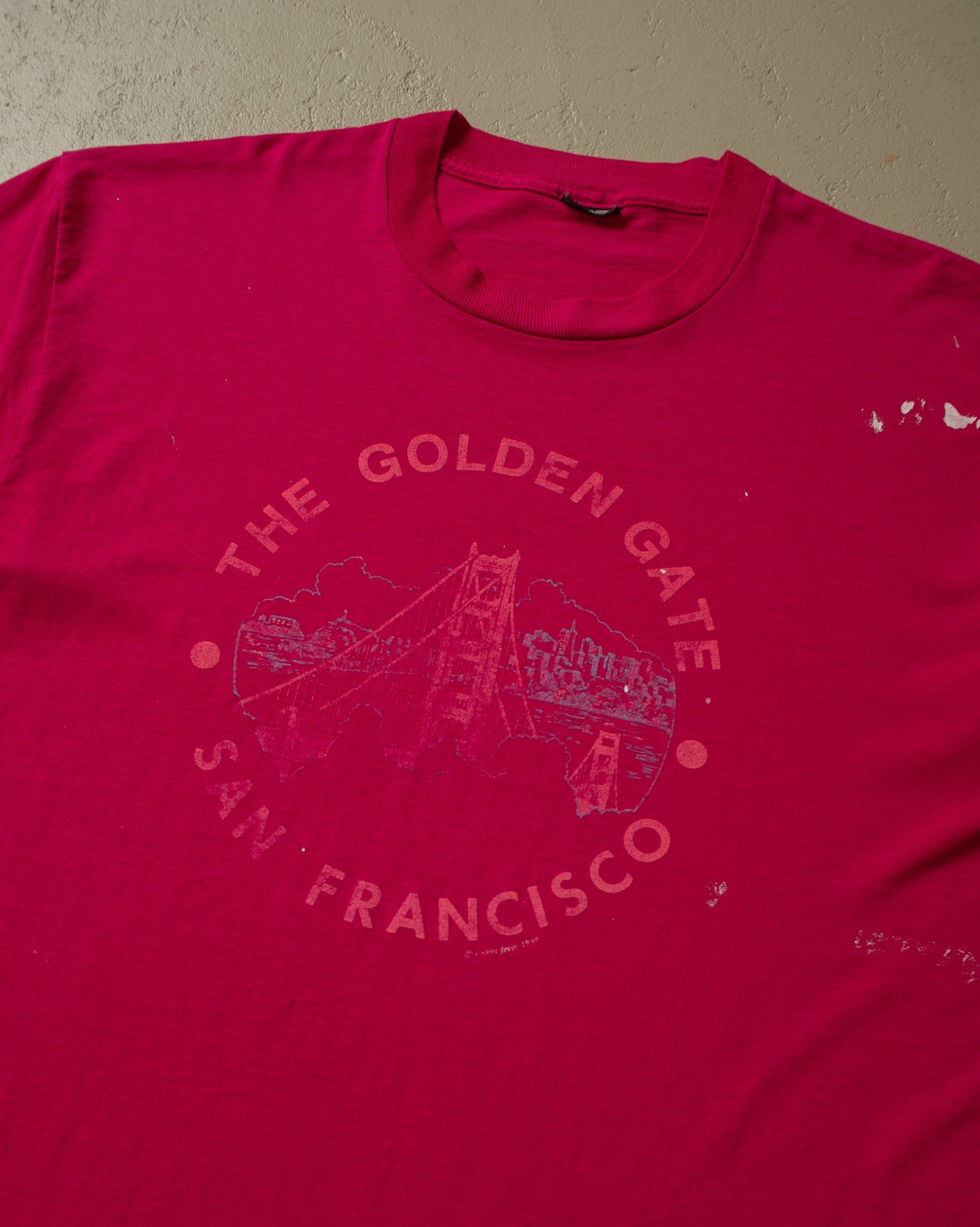 1990s Painter Golden Gate Bridge T-shirt pink - XL/XXL