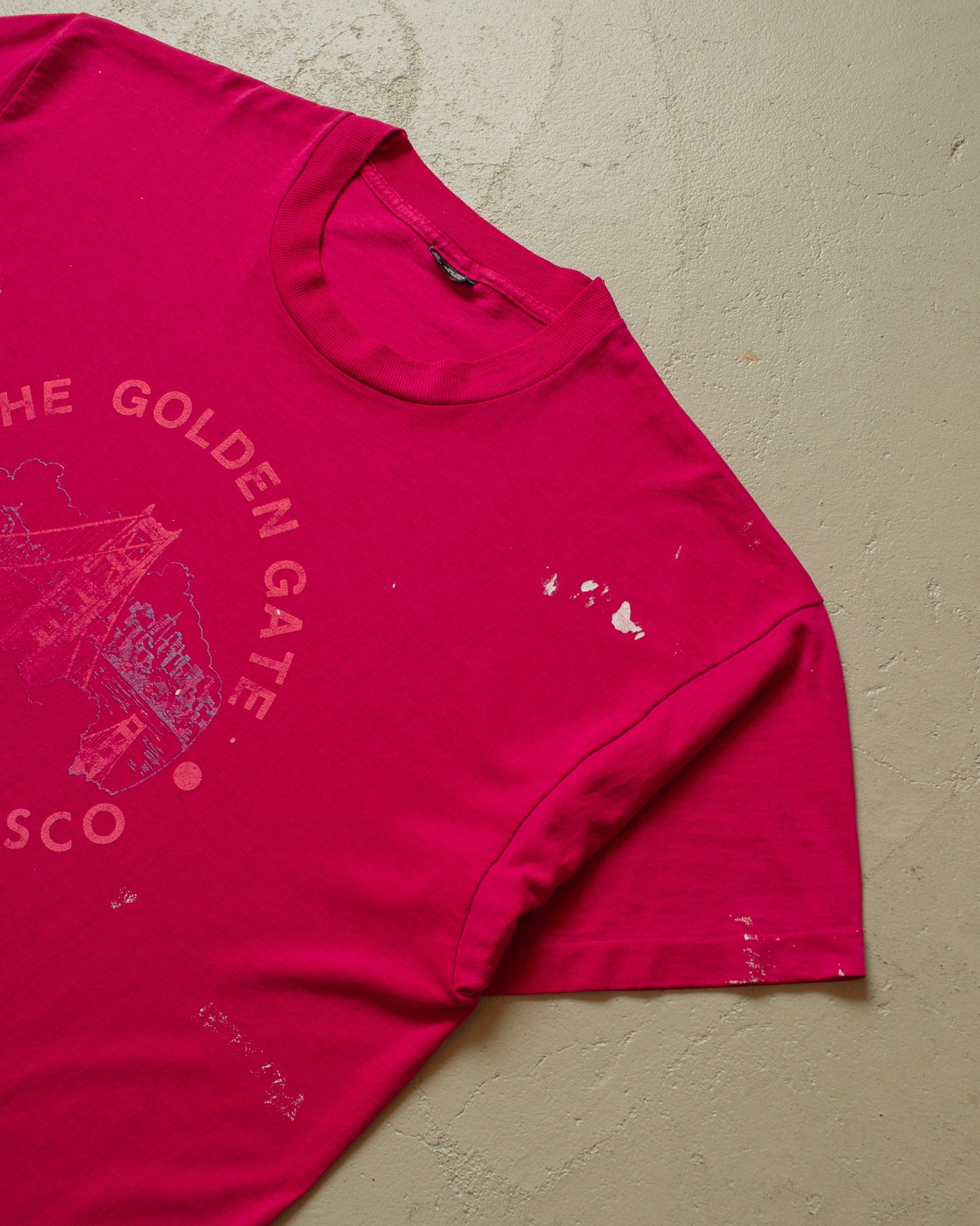1990s Painter Golden Gate Bridge T-shirt pink - XL/XXL