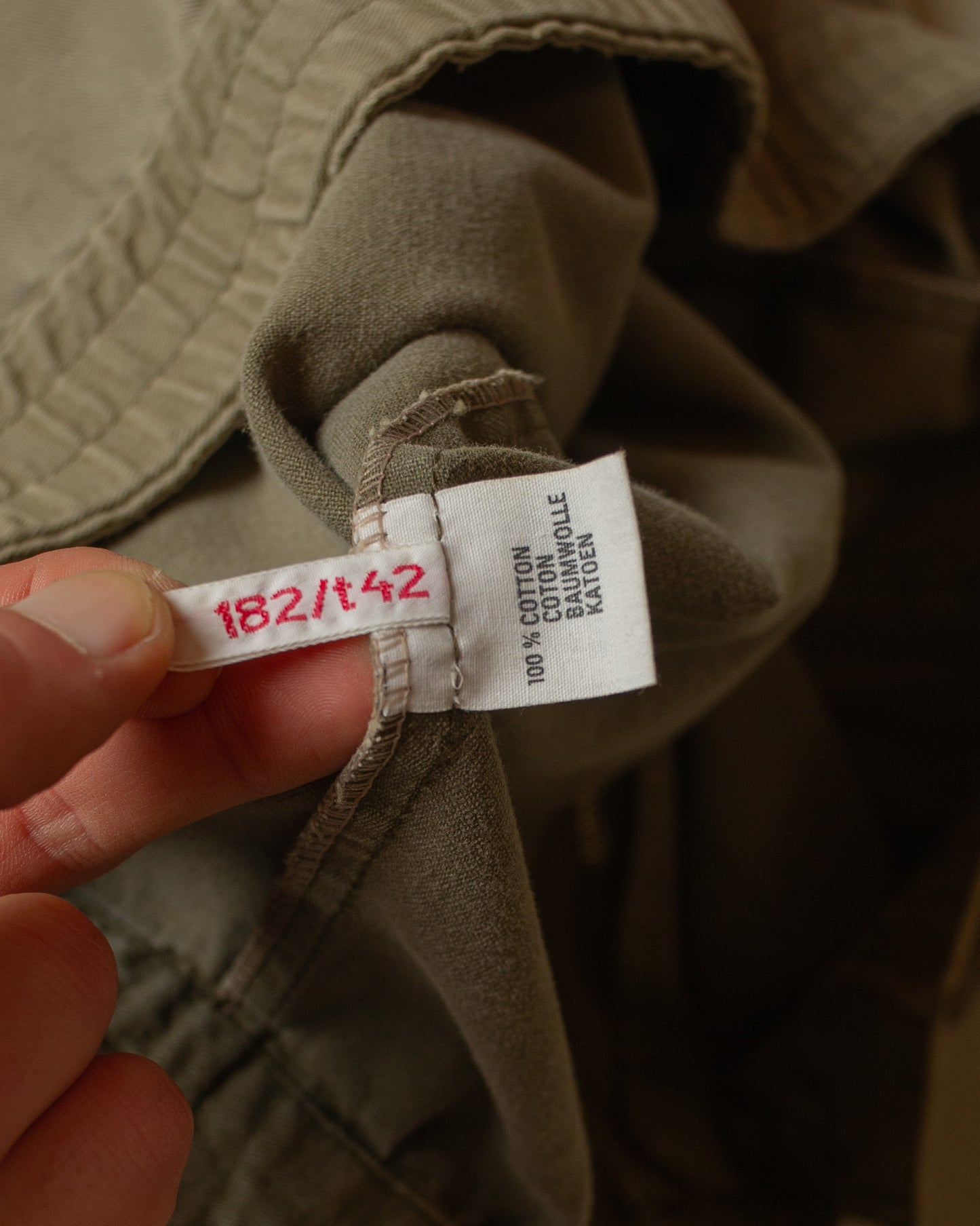 1980s/90s distressed Military Inspired Cotton Jacket khaki - M