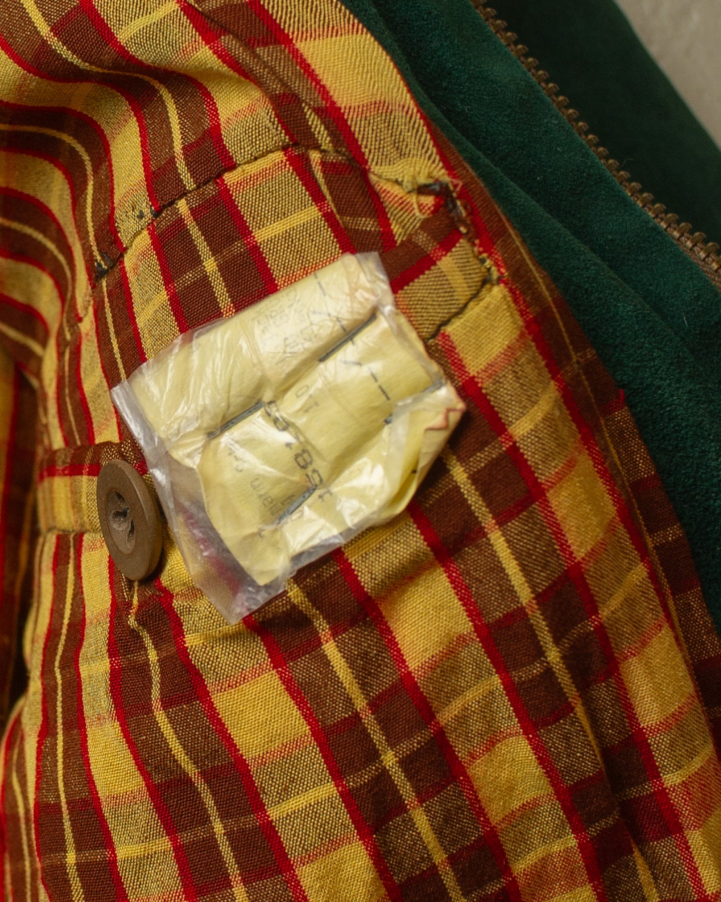1930s/40s Suede Leather Sports Jacket green - S/M