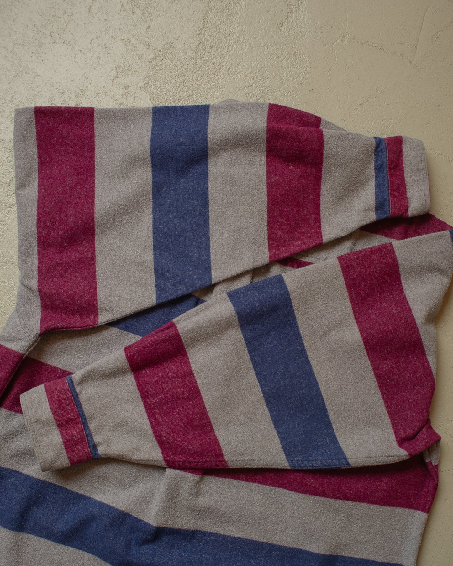 1990s Eddie Bauer striped Outdoor Shirt grey - L/XL