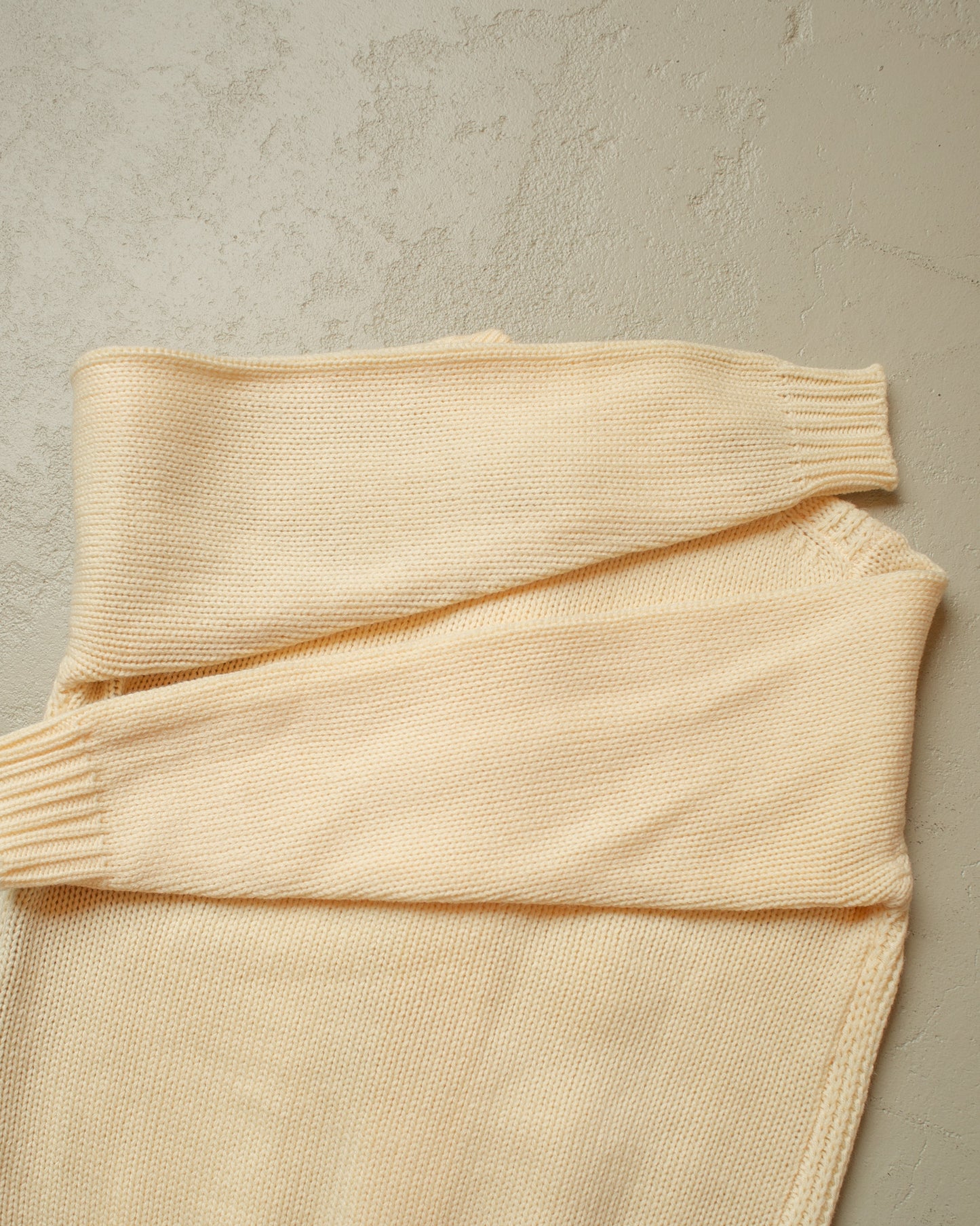 1960s/70s Womens Knit Cardigan beige/yellow - M/L