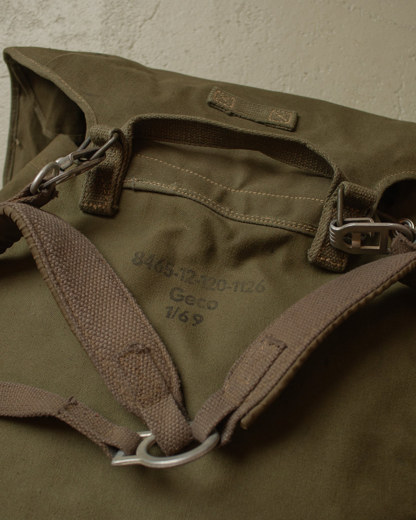 1969 Army Canvas Backpack green