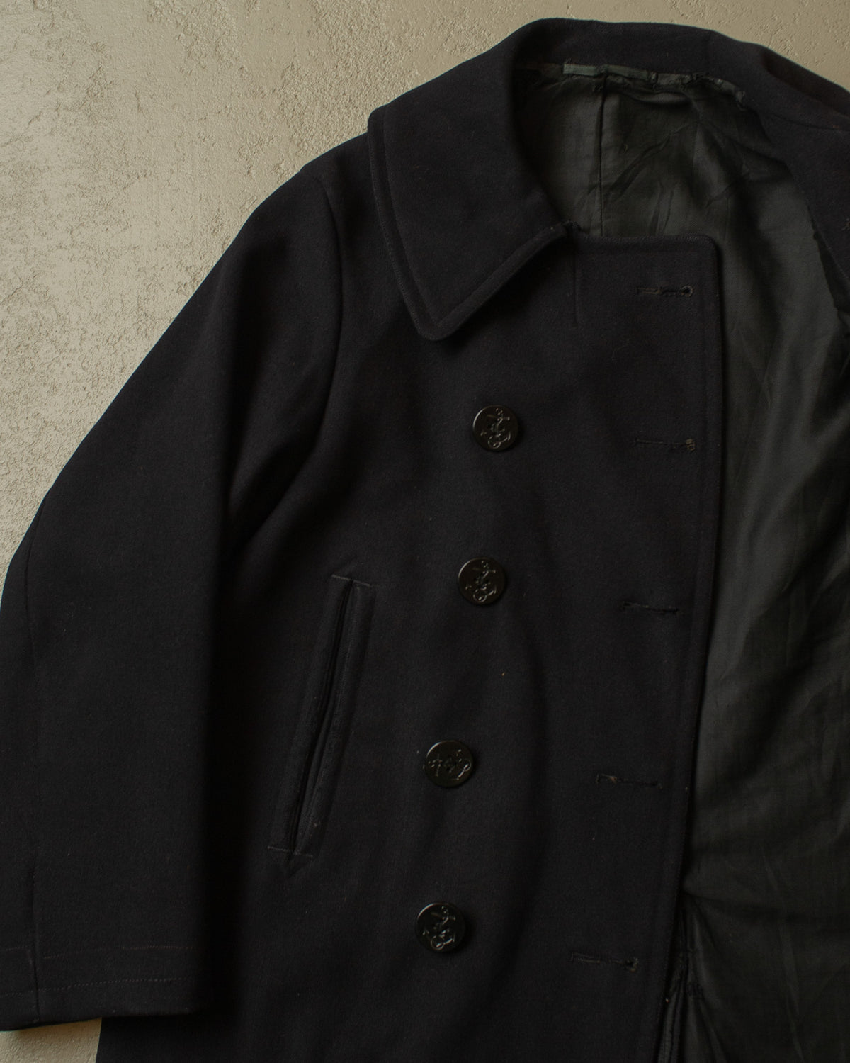 1930s US Navy Wool Pea Coat navyblue - M