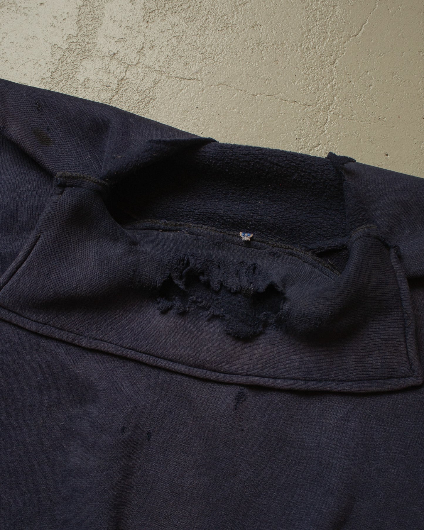 1930s/40s thrashed German Cotton Sweatshirt navyblue - M