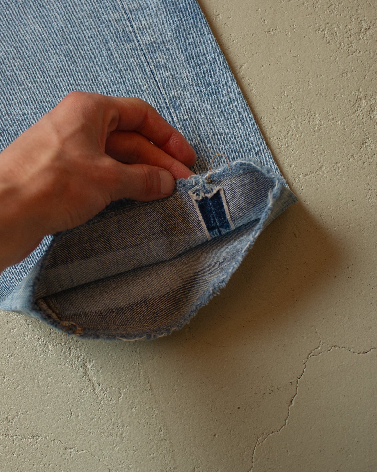 1980s Levi´s 501 Selvedge distressed Jeans blue - W33 L32