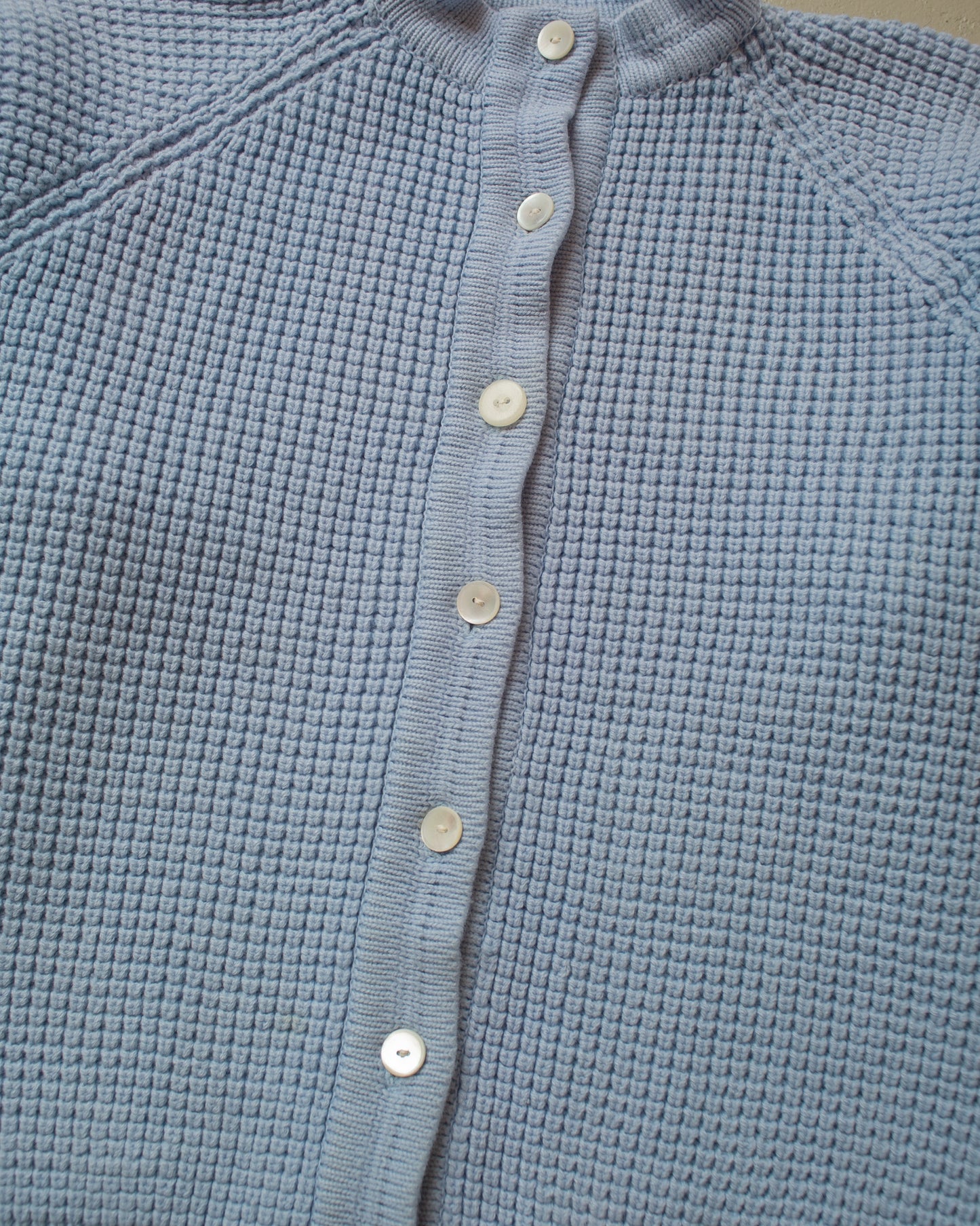 1950s/60s Womens "Waffle" Knit Jacket blue - M/L