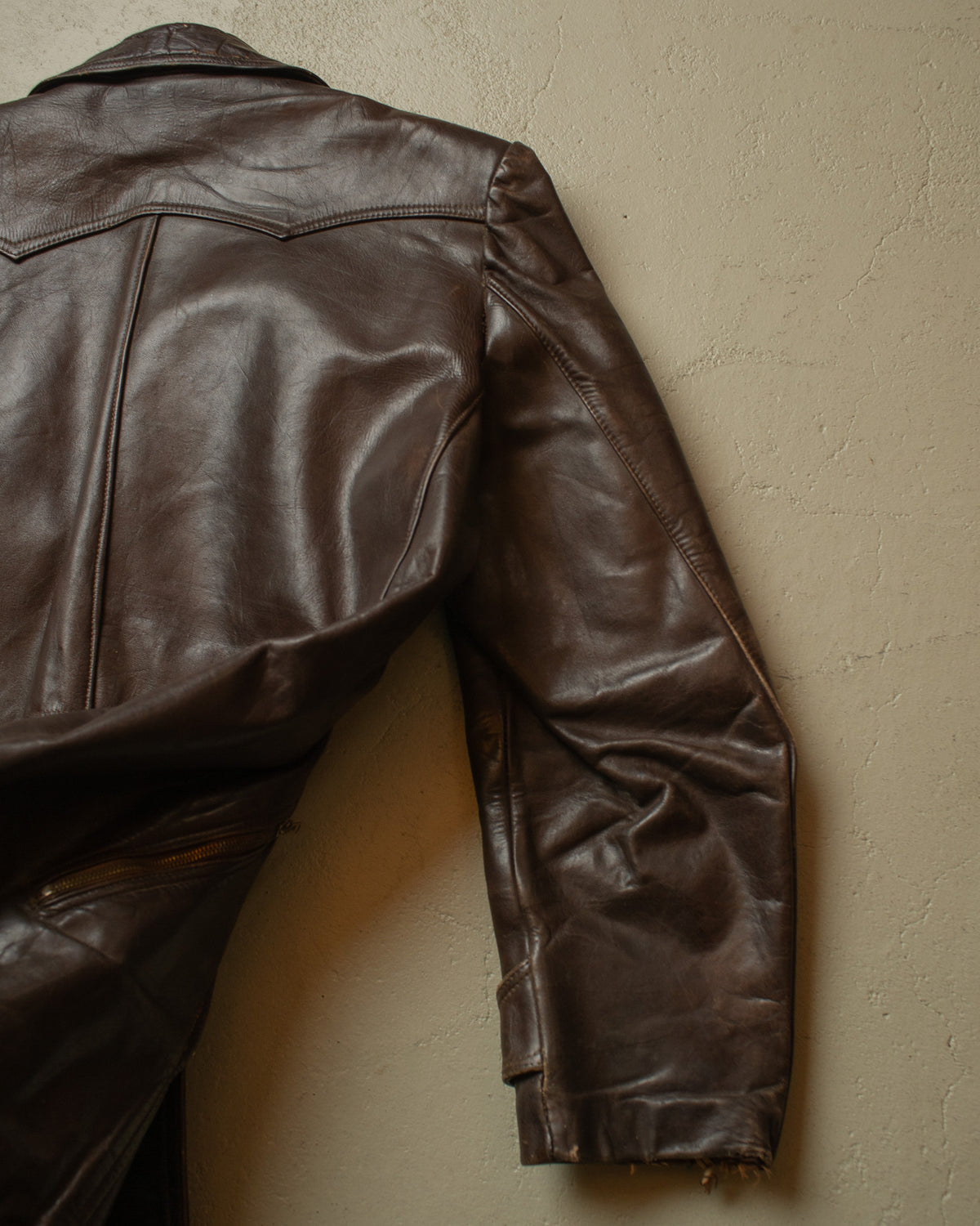 1950s Haelson Leather Biker Jacket brown - M/L