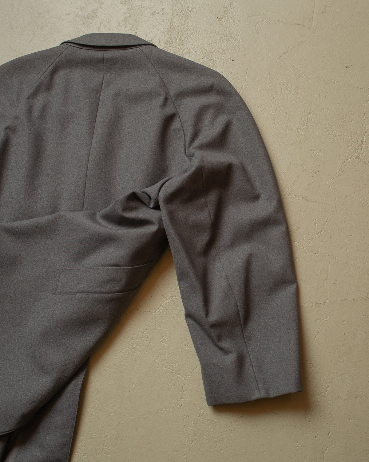 1960s German C&A Wool Gabardine Raglan Coat grey - M
