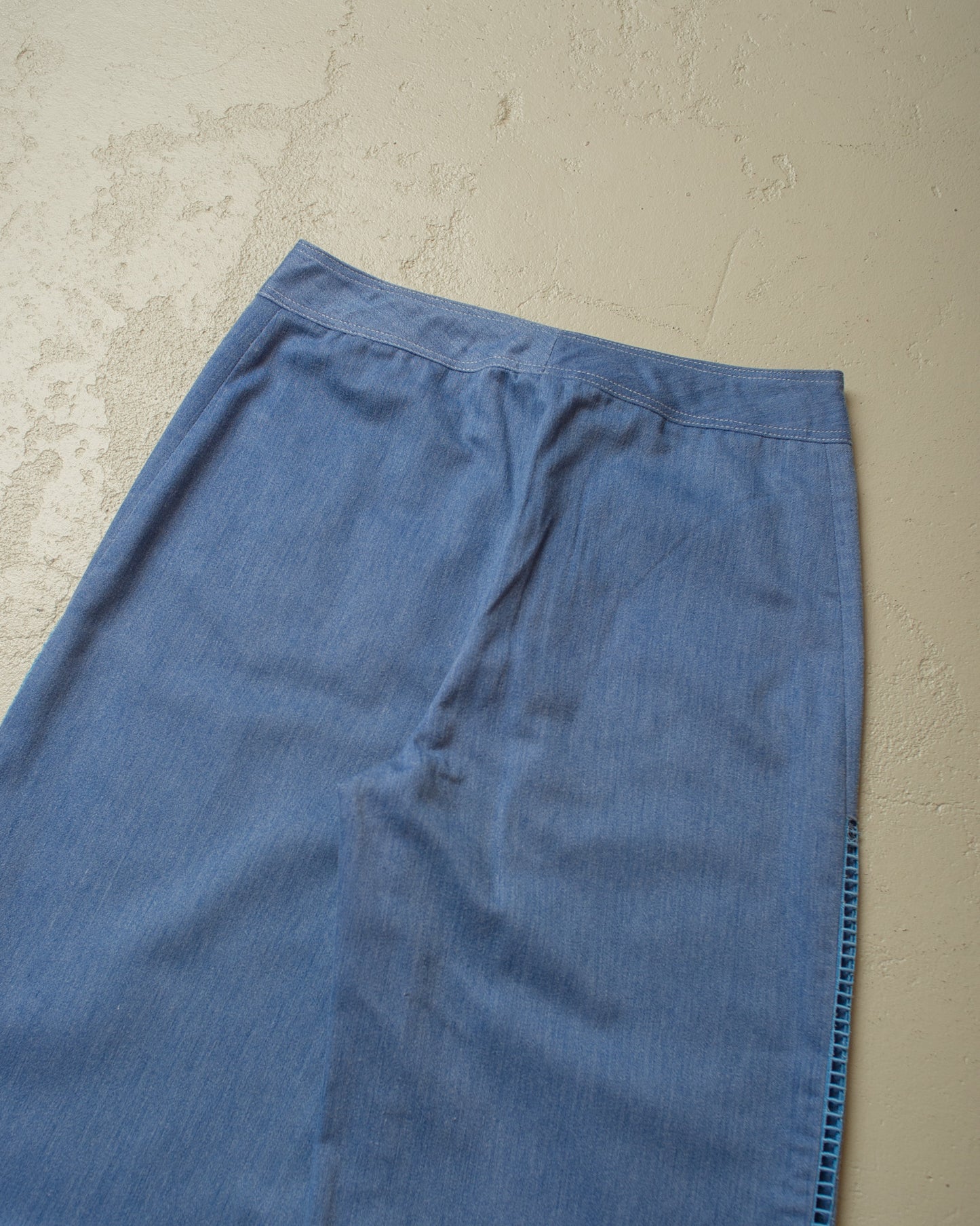 1970´s Embroidered Bellbottom Pants blue - W27 L31
