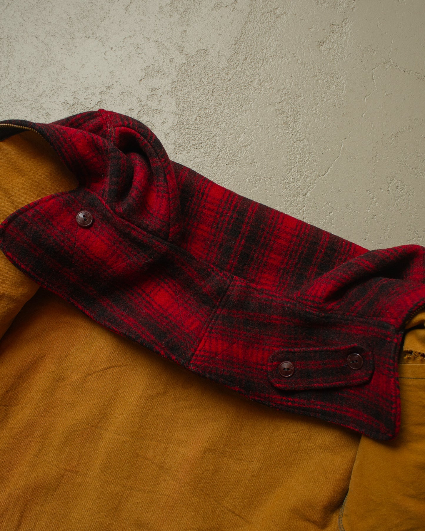 1950s Woolrich Buffalo Plaid Wool Hunting Jacket red - L