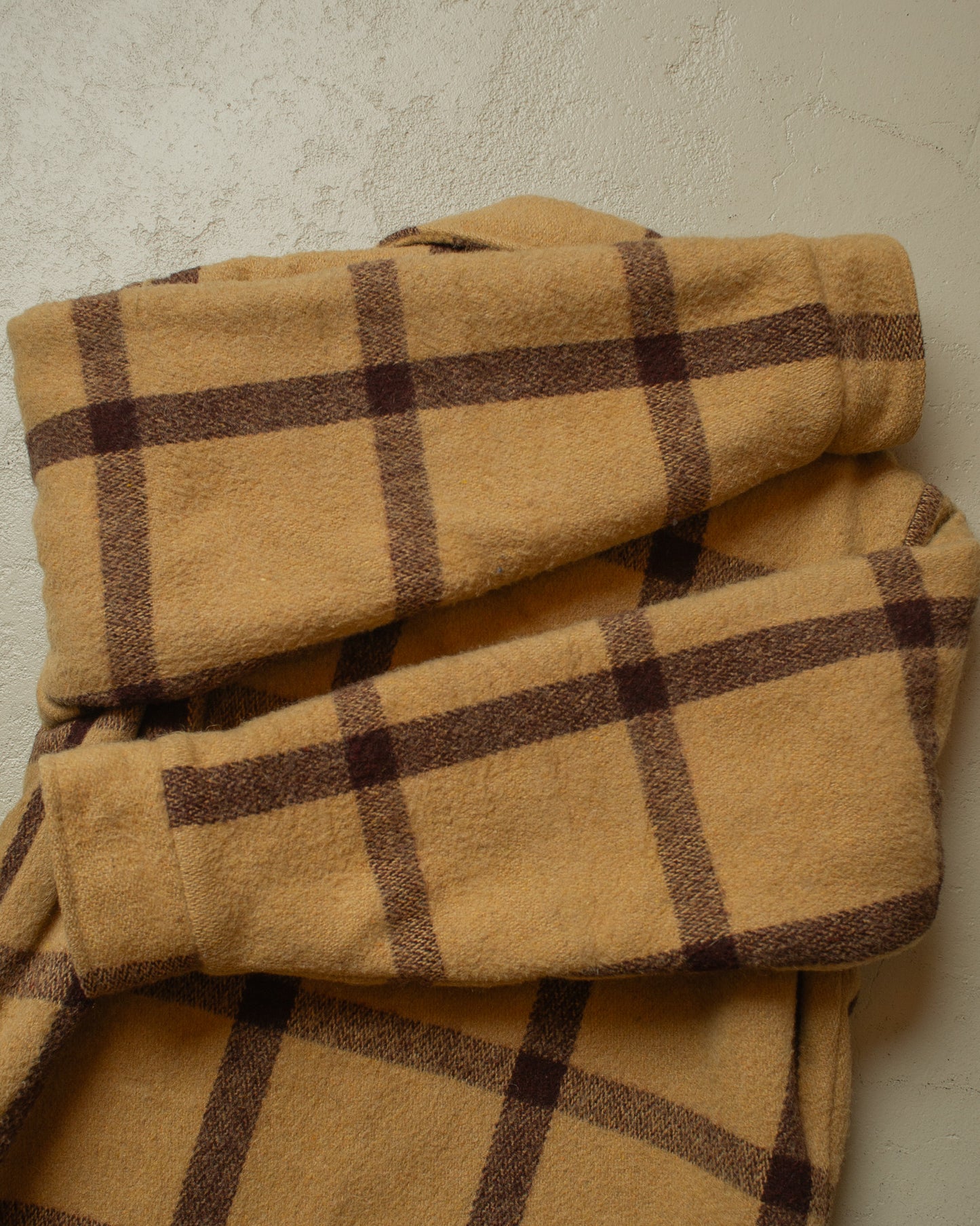 1970s Fox Knapp Plaid Wool Jacket beige - M