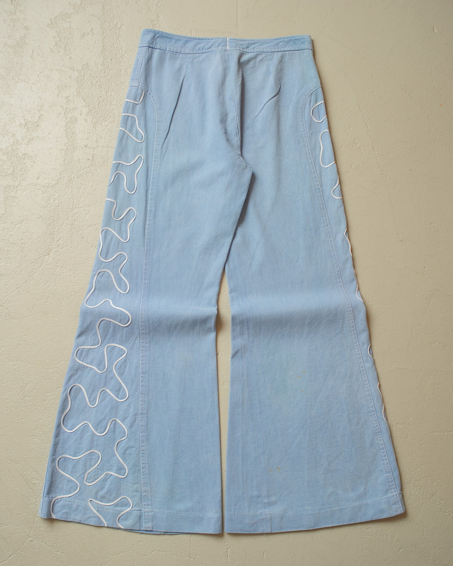 1970s Embroidered Bellbottom Jeans blue - W29 L31