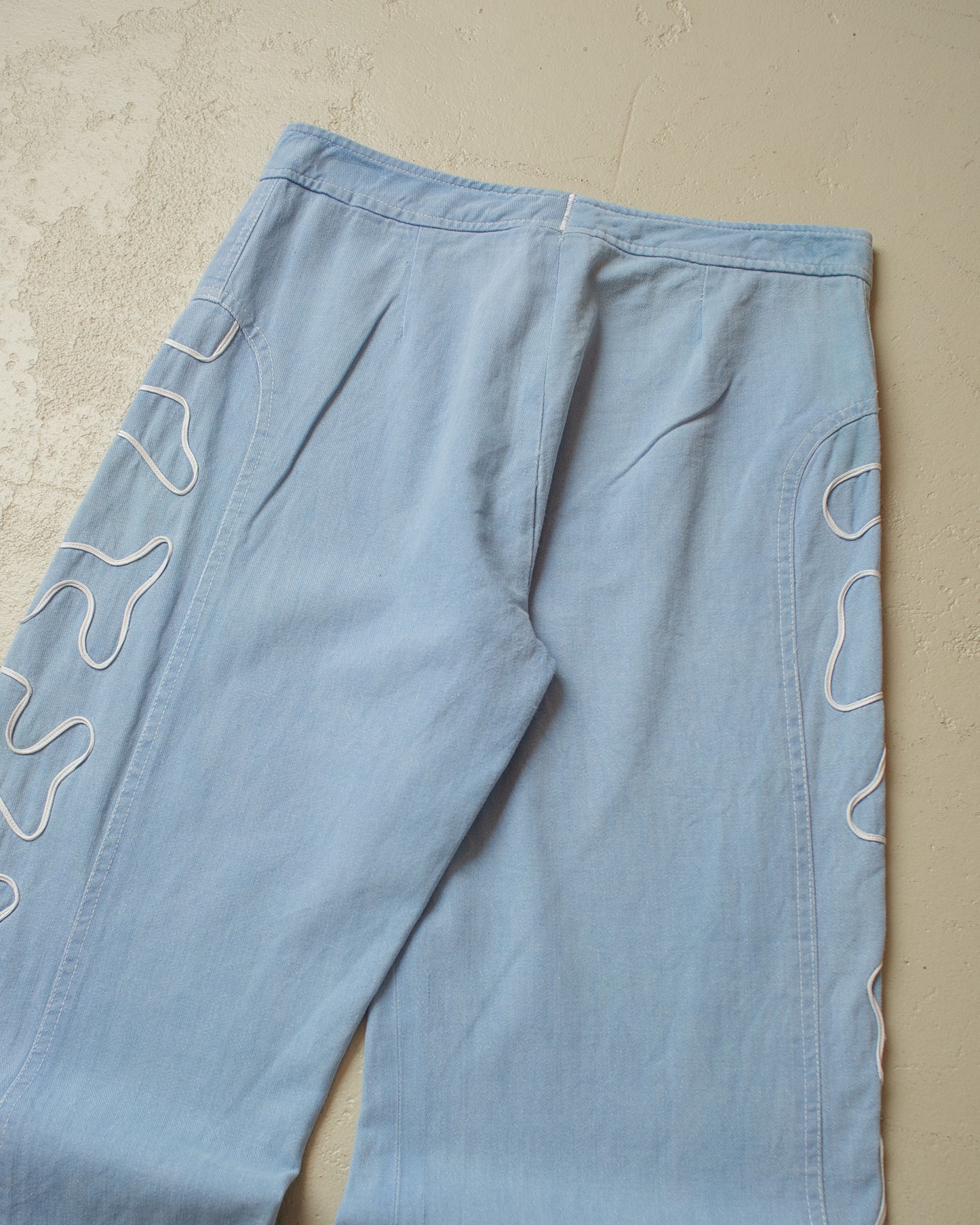 1970s Embroidered Bellbottom Jeans blue - W29 L31