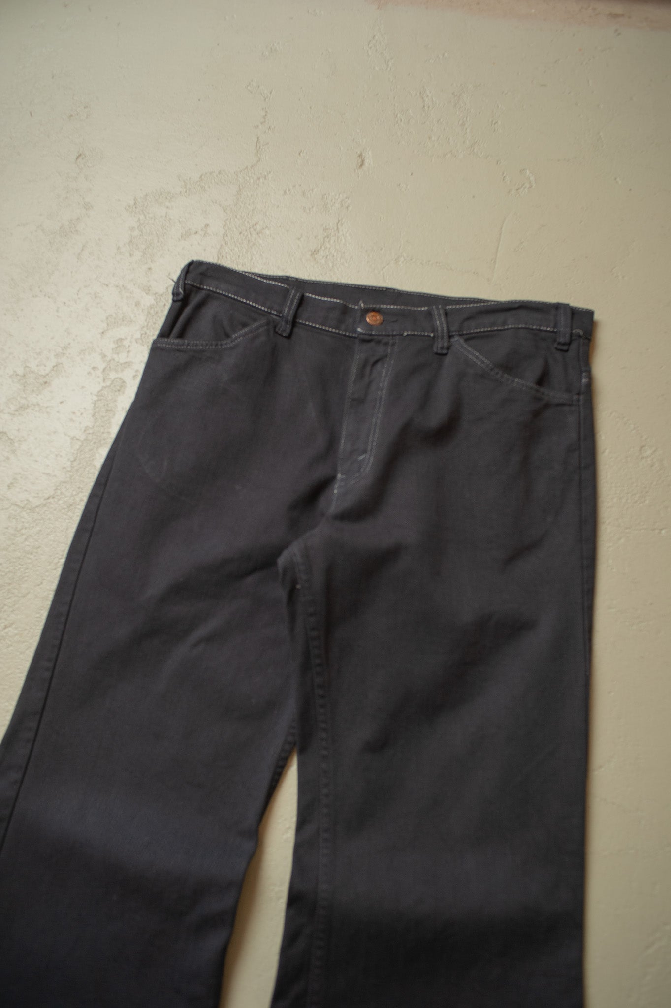 1960s/70s Levi´s Big E Overdyed Flared Jeans black - W33 L30