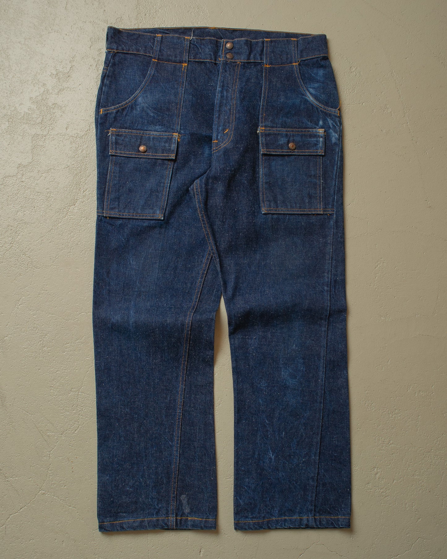 1970s Levi´s Big E Faded Jeans navyblue - W38 L31