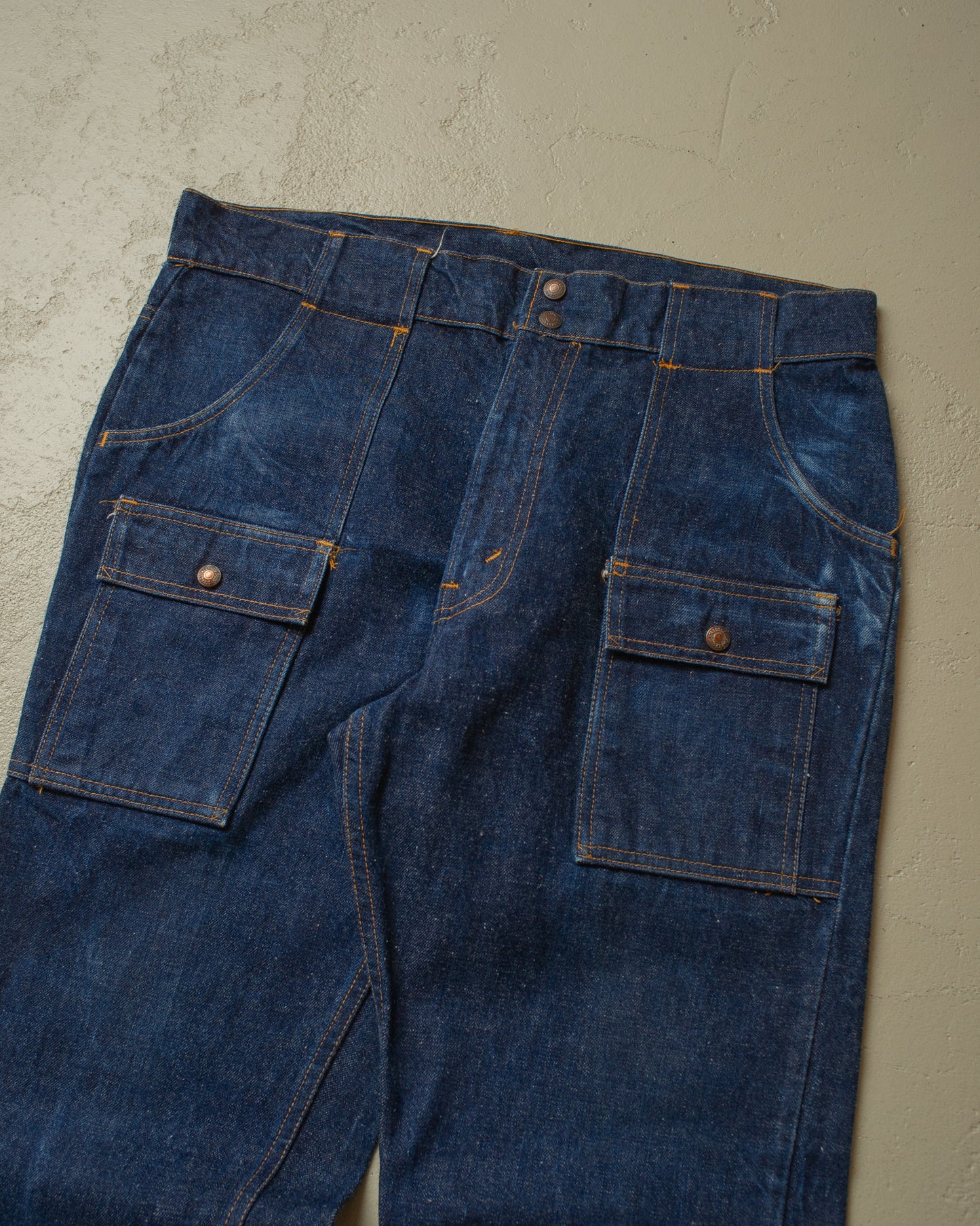 1970s Levi´s Big E Faded Jeans navyblue - W38 L31
