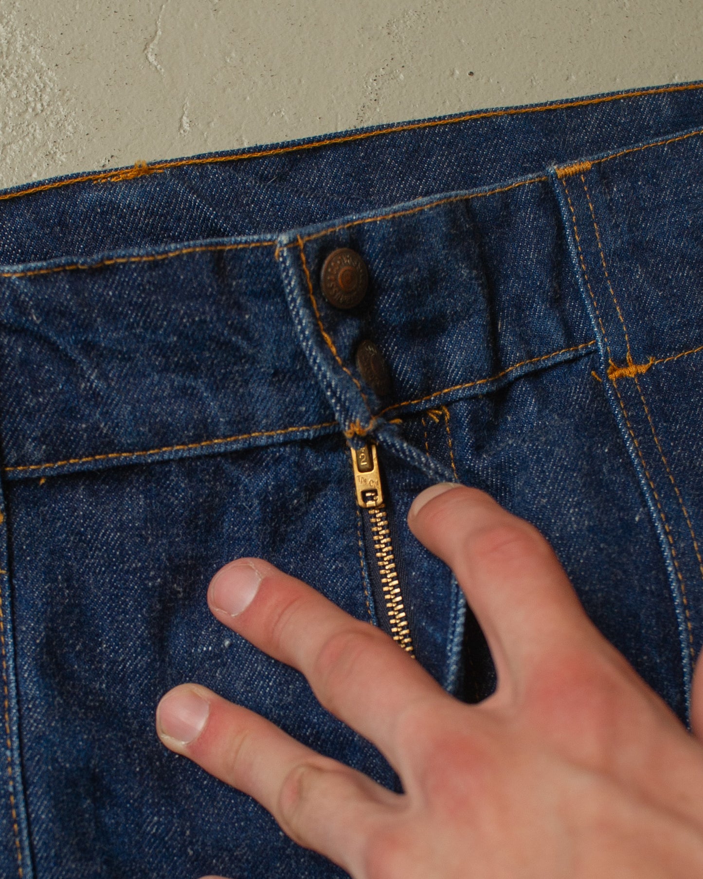 1970s Levi´s Big E Faded Jeans navyblue - W38 L31