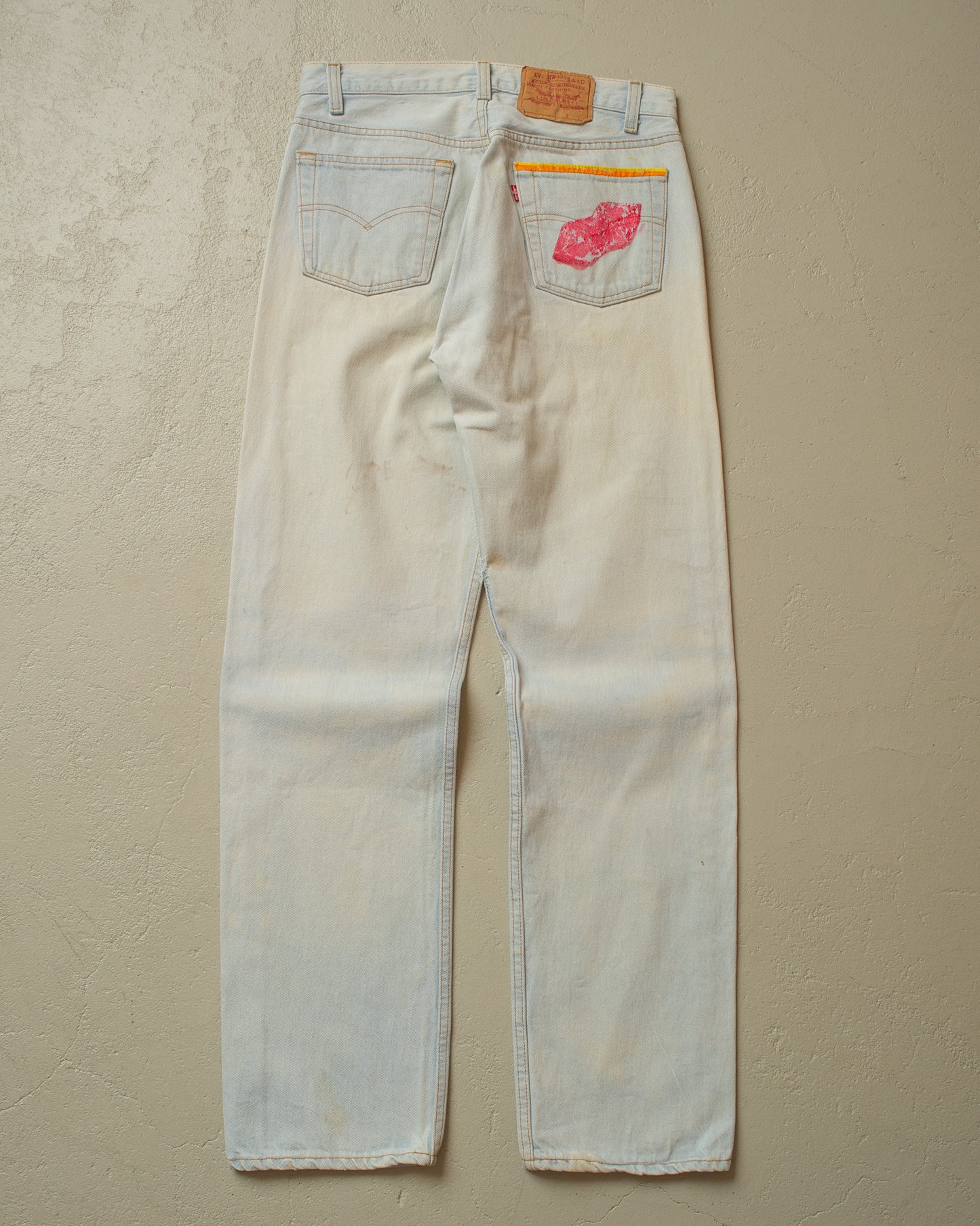 1987 Levi´s 501 Handpainted Smiley Jeans blue - W30 L32