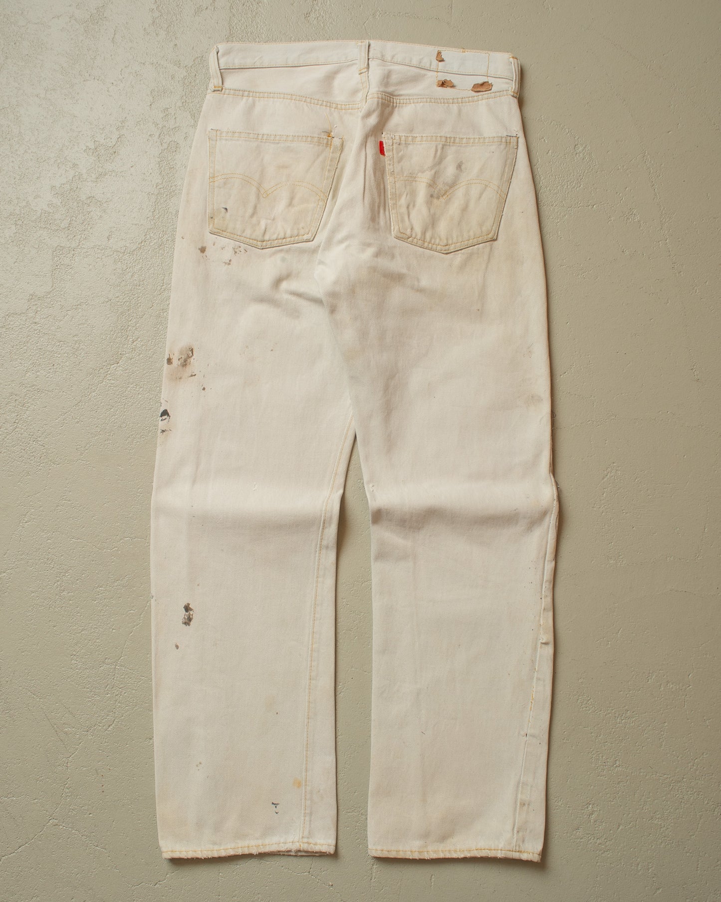 1980s Levi´s 501 Selvedge Overdyed Repaired Jeans white - W32 L31