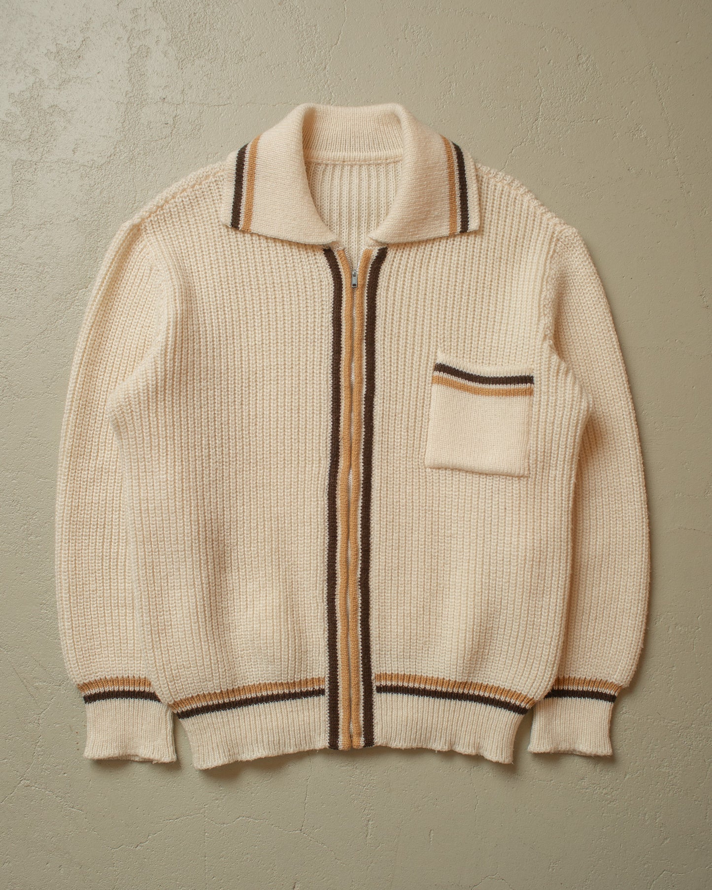 1960s Handmade Knit Jacket beige - L/XL