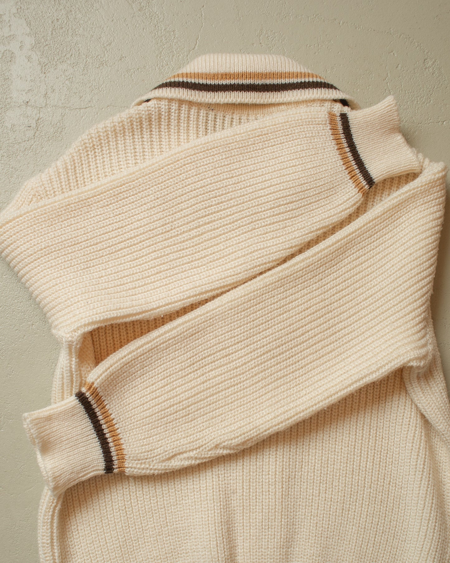 1960s Handmade Knit Jacket beige - L/XL