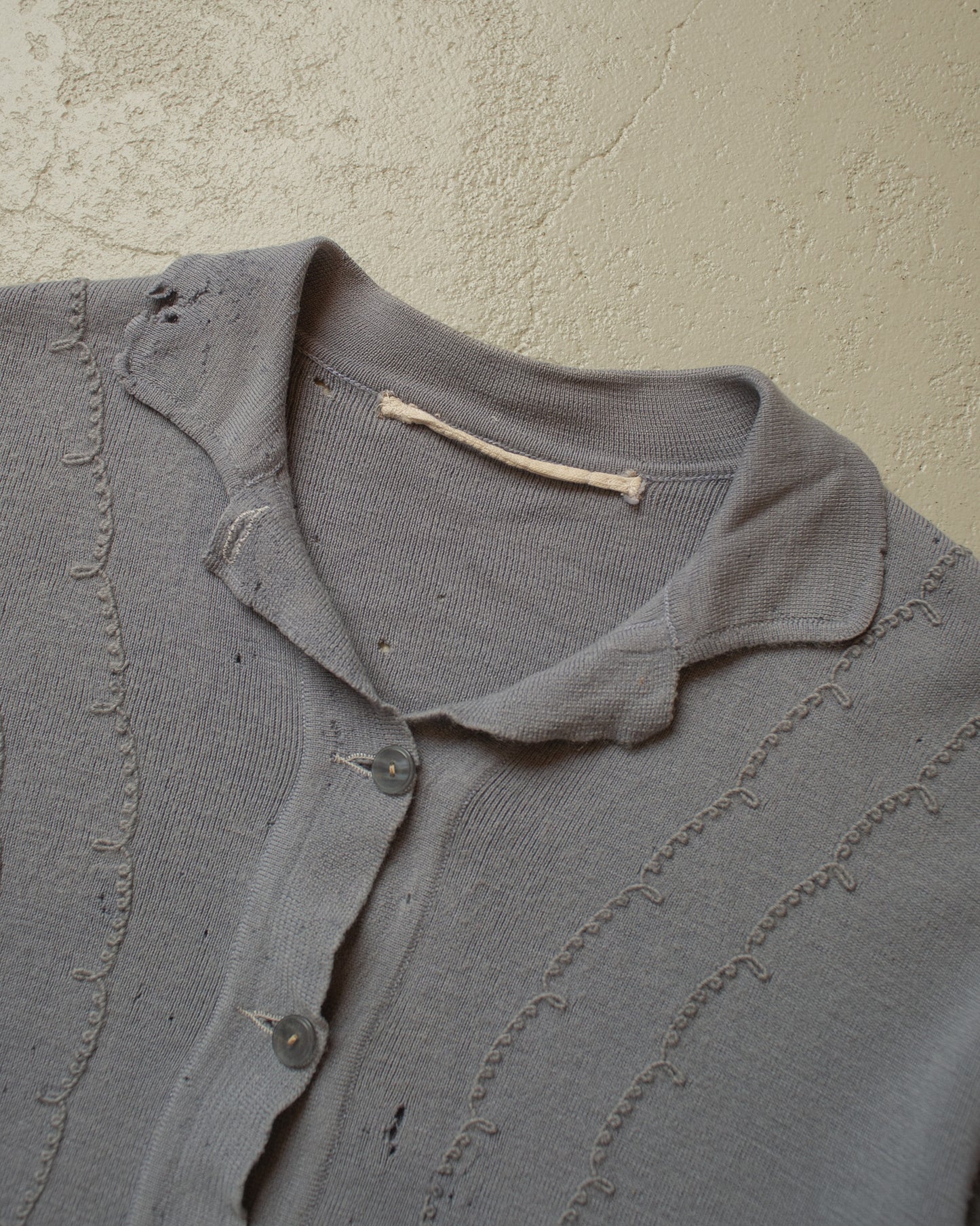 1950s/60s distressed Knit Jacket grey - M