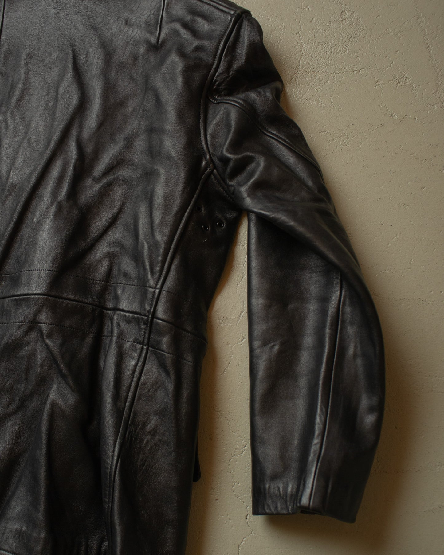 1960s/70s Womens Leather Jacket black - M