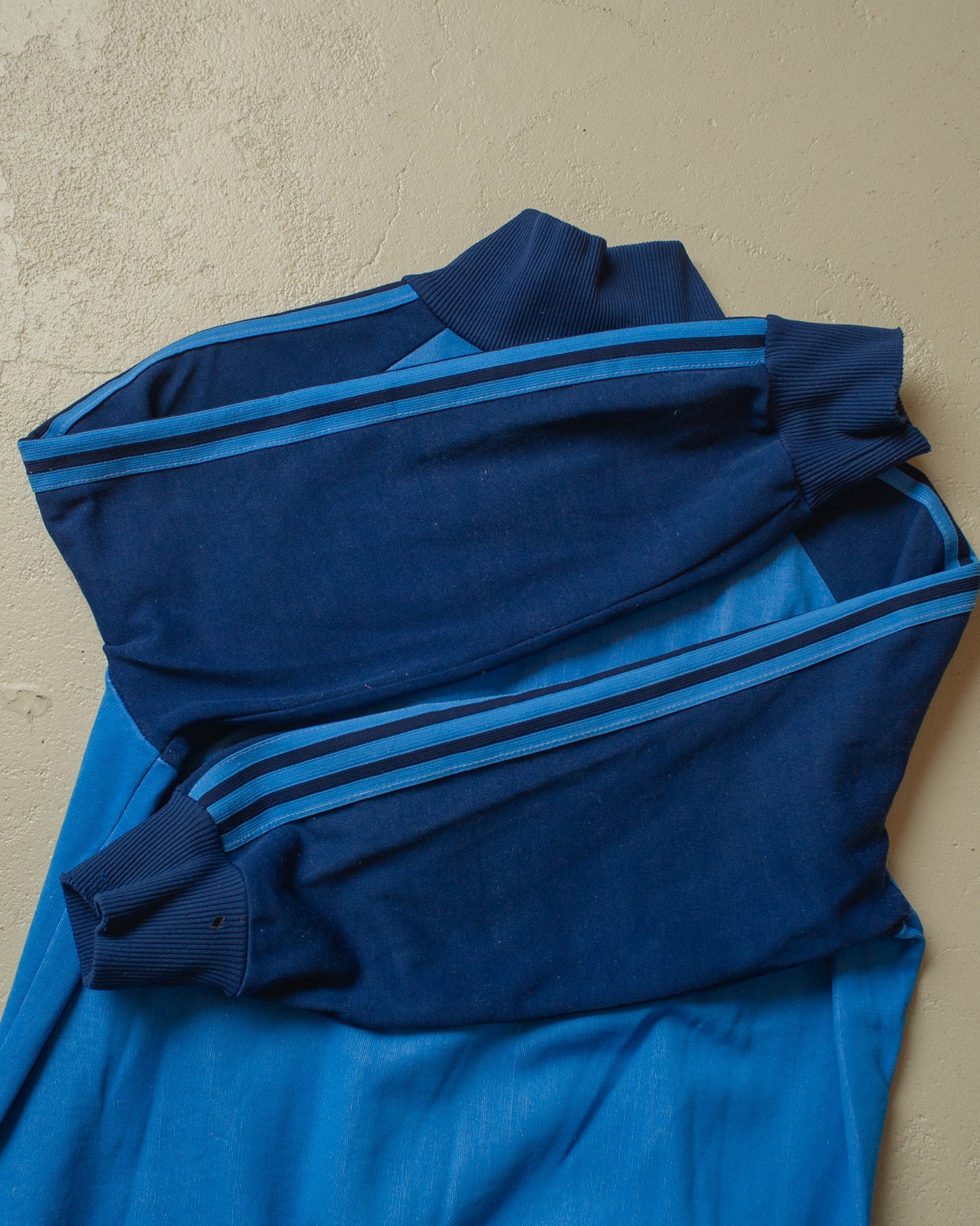 1980s Adidas Two Tone Track Jacket blue - S/M