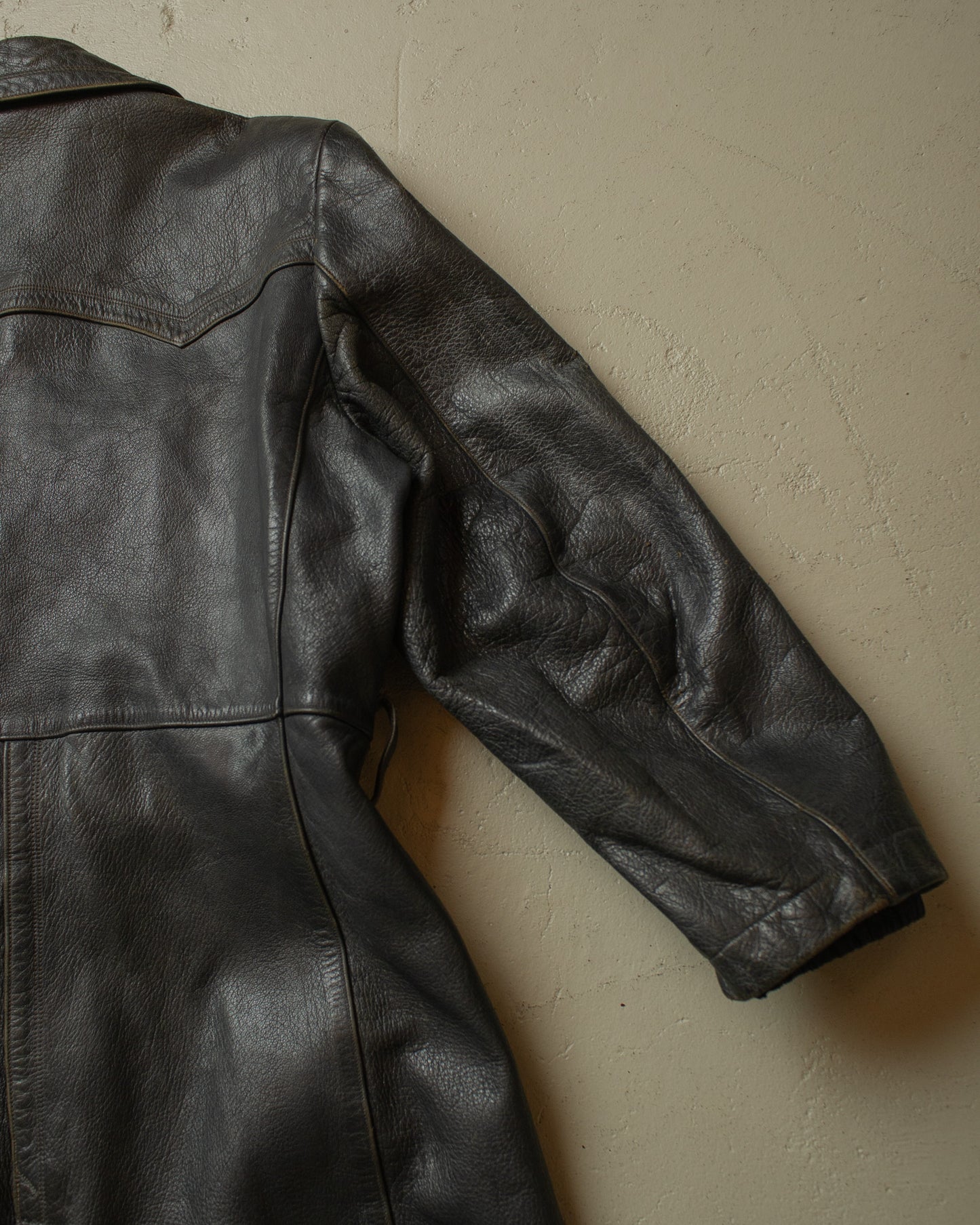 1950s Leather Coat black - M